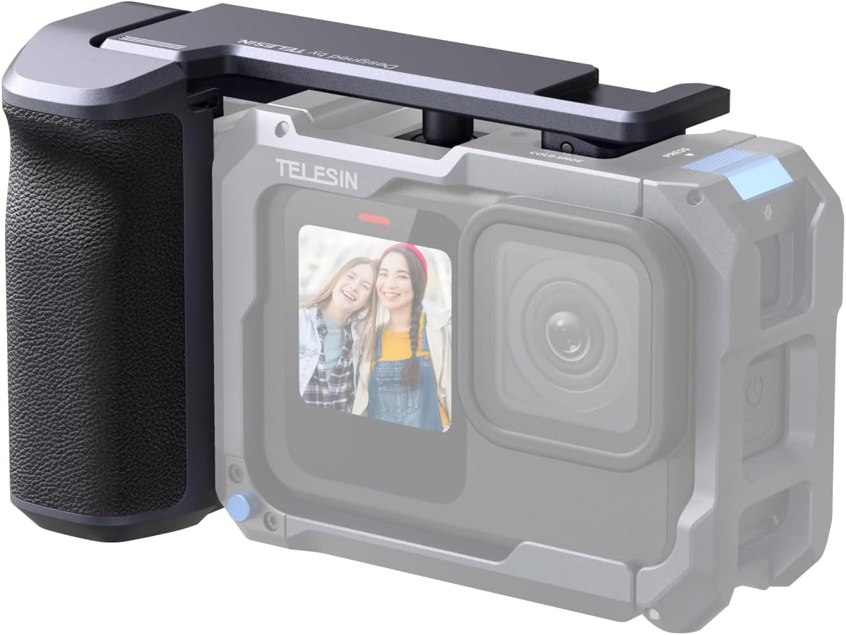 TELESIN Street Grip Kit For Hero 9-13 | Without Metal Rabbit Cage | Camera Grip Holder with Seesaw Design | Ergonomic Handle Grip Design | Backup TF Card Slot | Quick Battery Access | Vlog Grip Holder