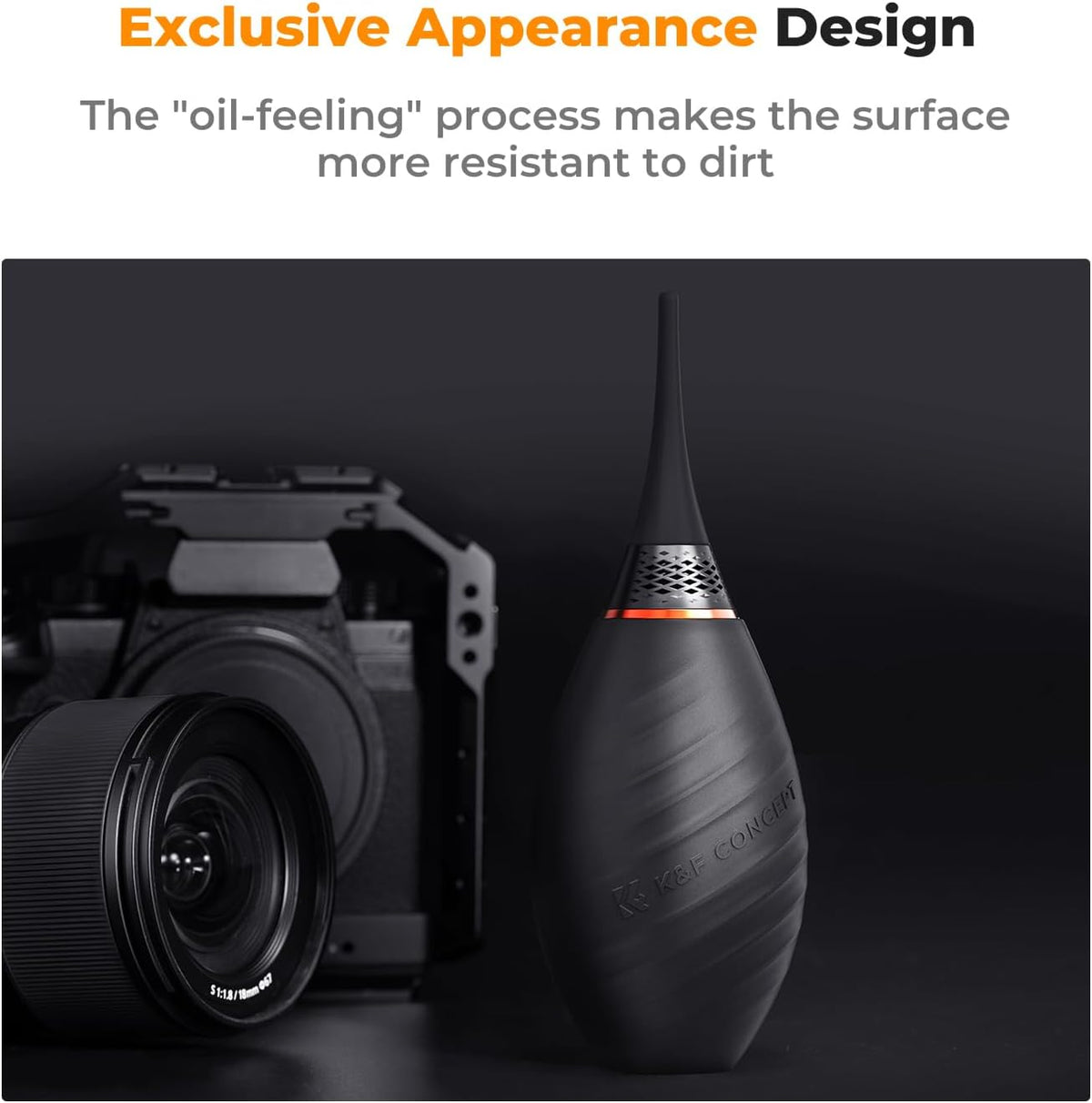 K&F CONCEPT Soft Tip Strong Air Blower, Single Air Intake Camera Lens Blower with Long Nozzle, for Digital SLR Lens Sensor LCD Screens Musical Instruments Keyboards Telescope Filters