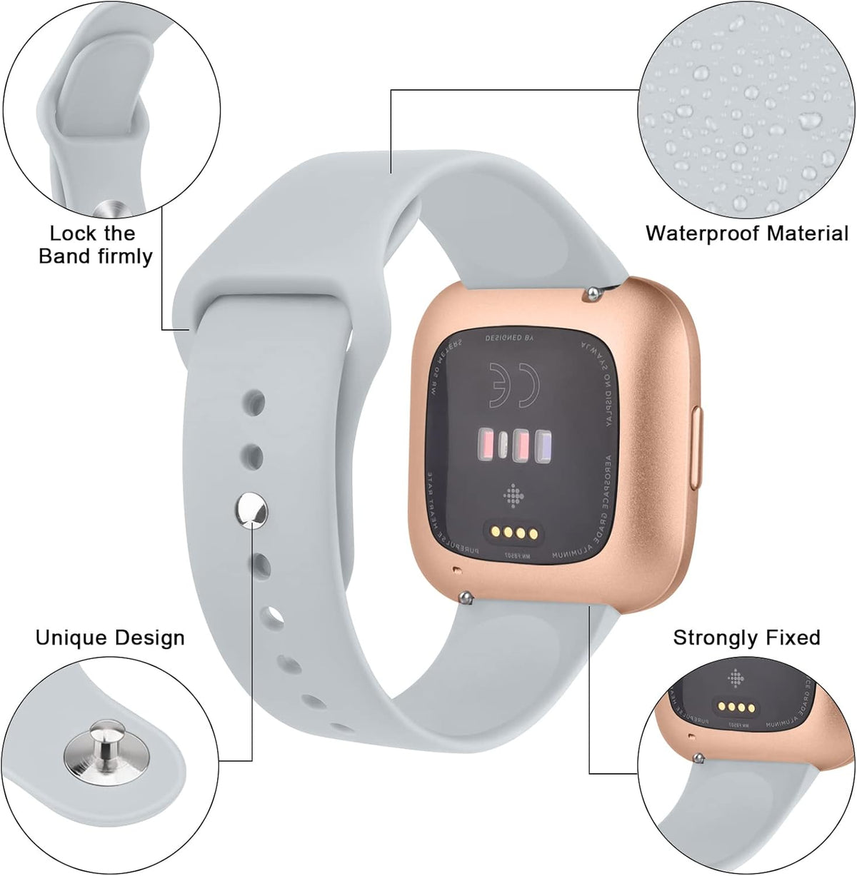 Meliya Silicone Bands Compatible with Fitbit Versa 2, Adjustable Sport Replacement Wristbands for Fitbit Versa 2 /