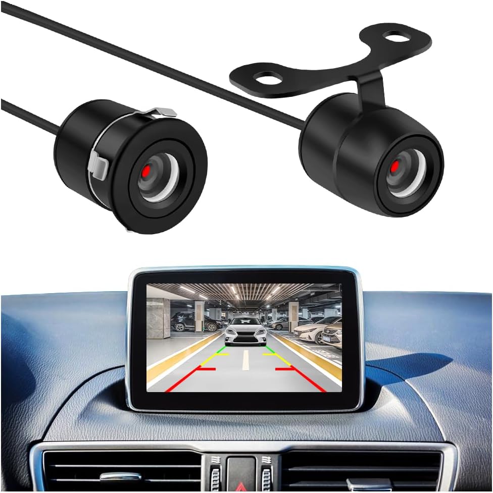 IHOTDER [170Wide Car Reverse Backup Camera - [HD Night Vision] Angle] Front Side Rear View Camera with Dual Purpose
