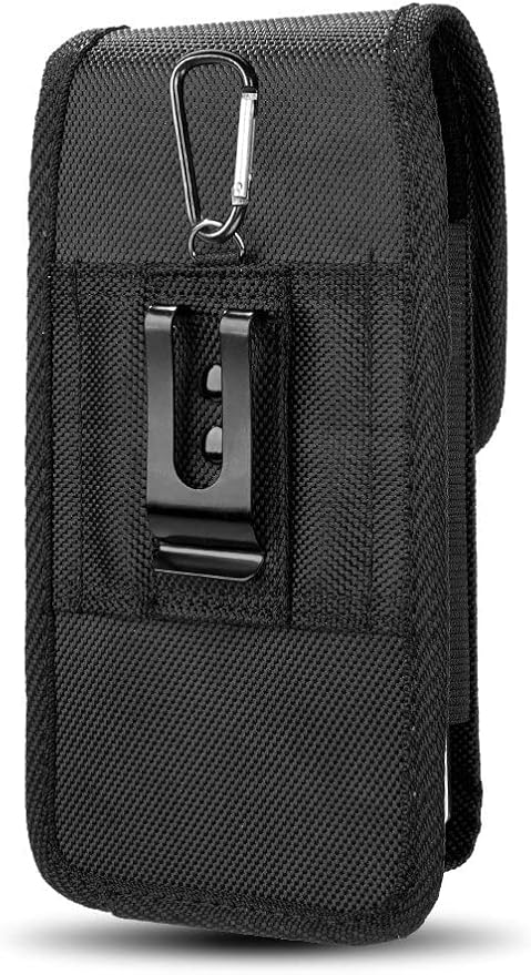 Cell Phone Pouch Nylon Holster Case with Belt Clip Cover for Samsung Galaxy S24 Ultra / S24 Plus/ S23 Ultra / A14 5G / A15 5G/A35/A55 5G/iPhone 15 14 13 12 Pro Max Case Metal Belt Clip