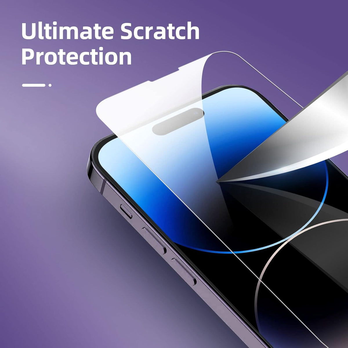 NEW'C 4 Pack Screen Protector for iPhone 14 Pro [6.1 inch] + 2 Pack Camera Lens Protector, Case Friendly
