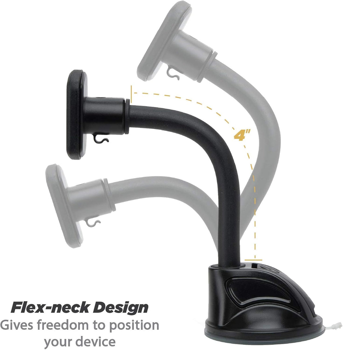 Scosche MAGWDMB MagicMount Flex Neck Suction Cup Car Phone Mount for Dashboard/Windshield, 360° Adjustable Magnetic