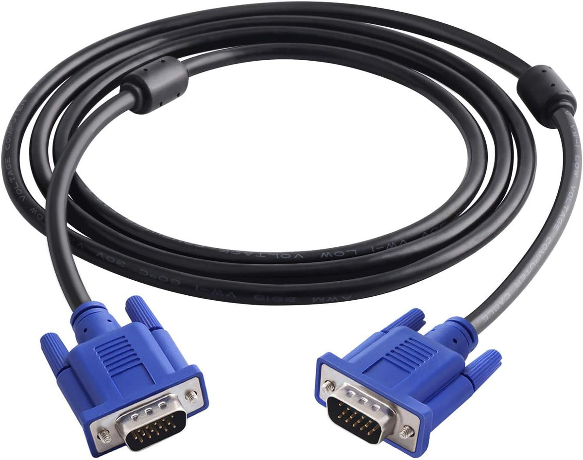 PASOW VGA to VGA Monitor Cable HD15 Male to Male for TV Computer Projector (6 Feet)