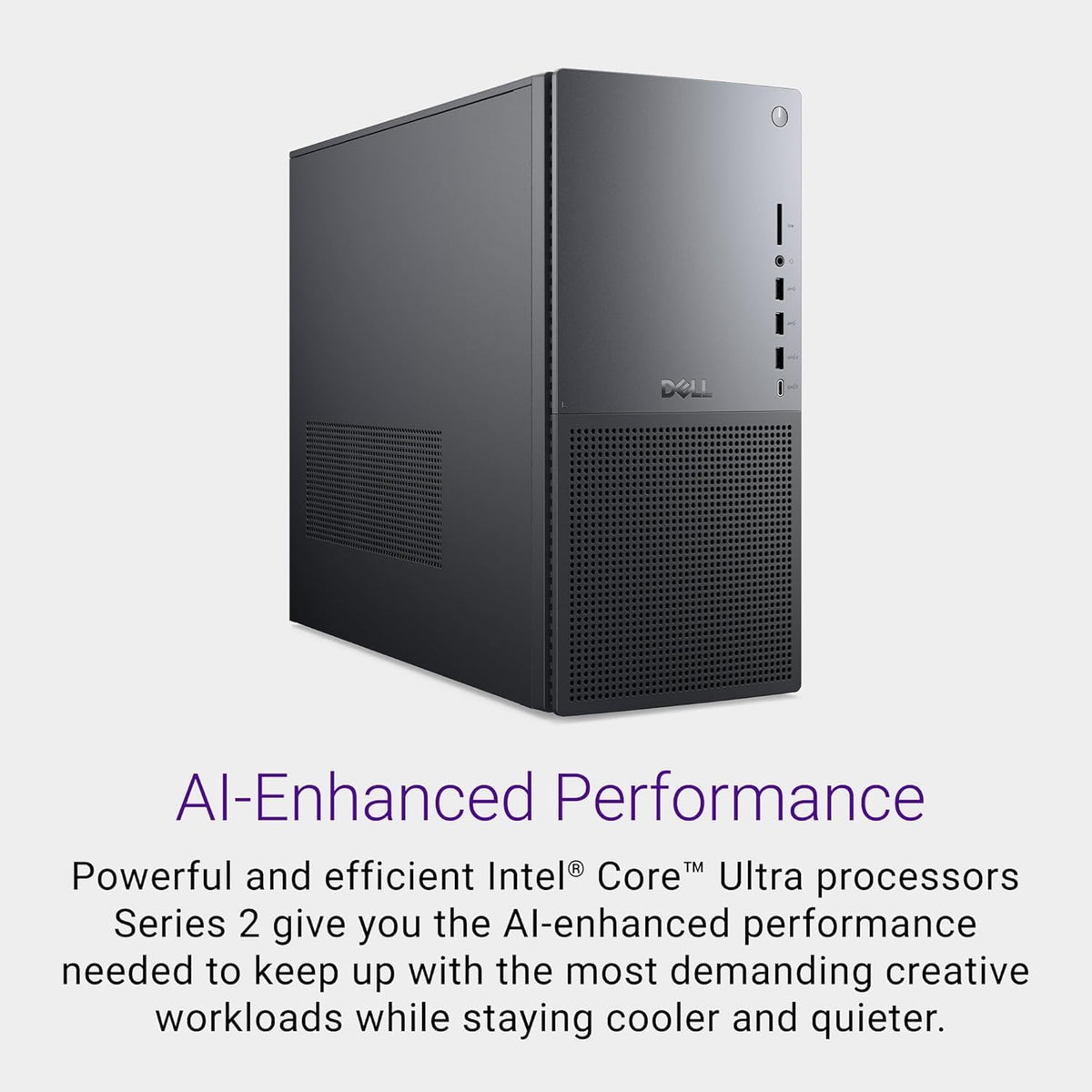 Dell Tower Plus EBT2250 Desktop Computer - Series 2 Intel Core Ultra 9 285 24-Core Processor up to 5.6 GHz, 64GB DDR5 RAM, 8TB NVMe SSD, NVIDIA GeForce RTX 4060 8GB GDDR6, Windows 11 Pro, Graphite