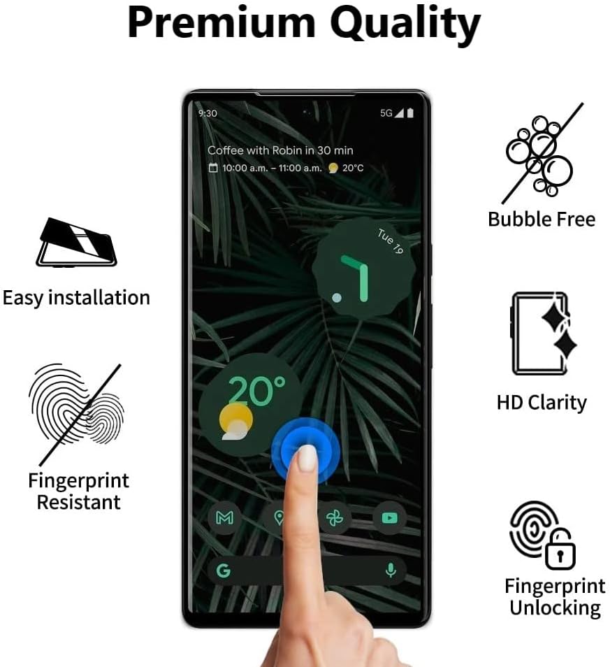 [2SET 6PCS] (2 Self Healing Clear TPU Film + 2 Anti-glare Matte TPU Film + 2 Lens Protector) Compatible with Google
