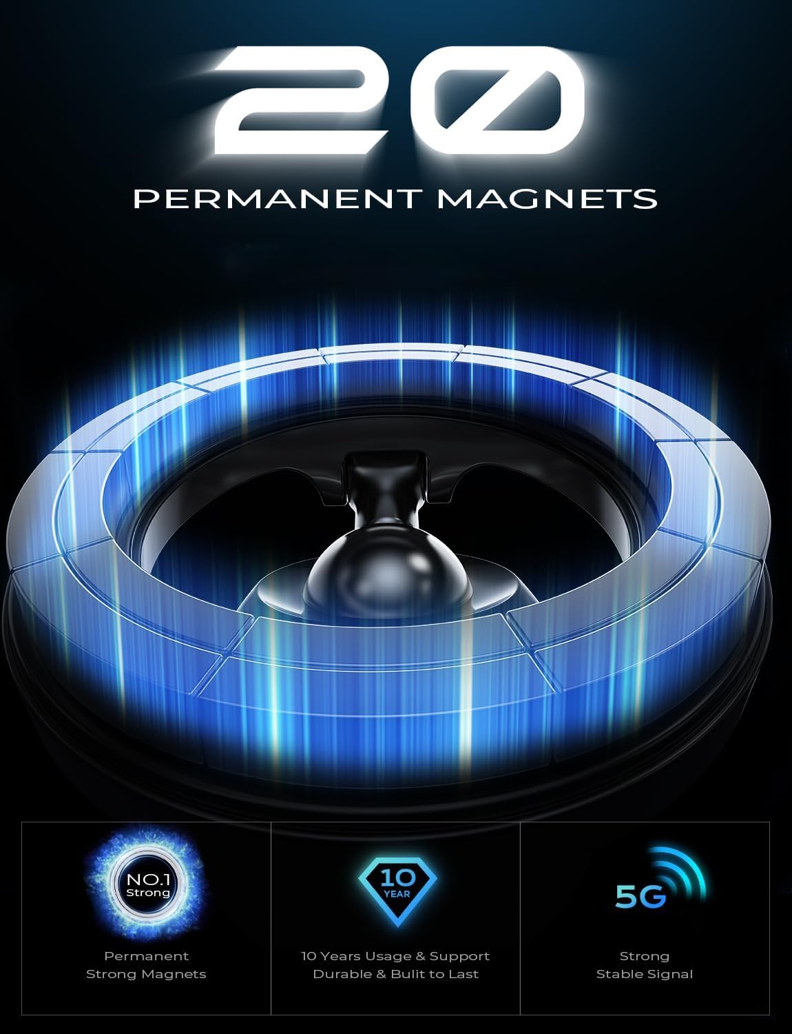 LISEN for MagSafe Car Mount, Strongest Magnet Power Phone Holder for Car, Fit All Mobiles