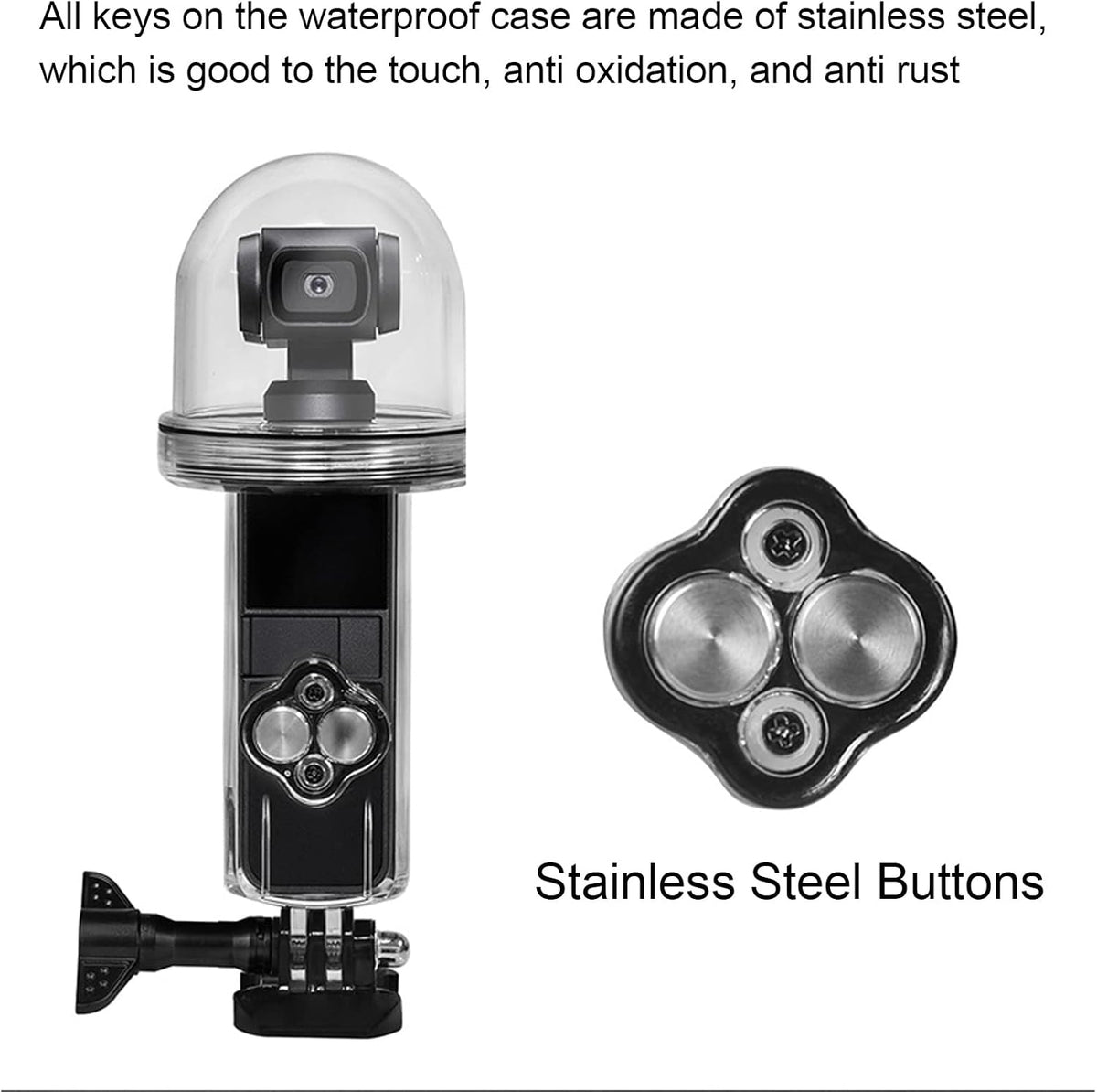 for DJI Osmo Pocket Waterproof Housing, High Translucent Acrylic Protective Case for Surfing Diving Swimming,