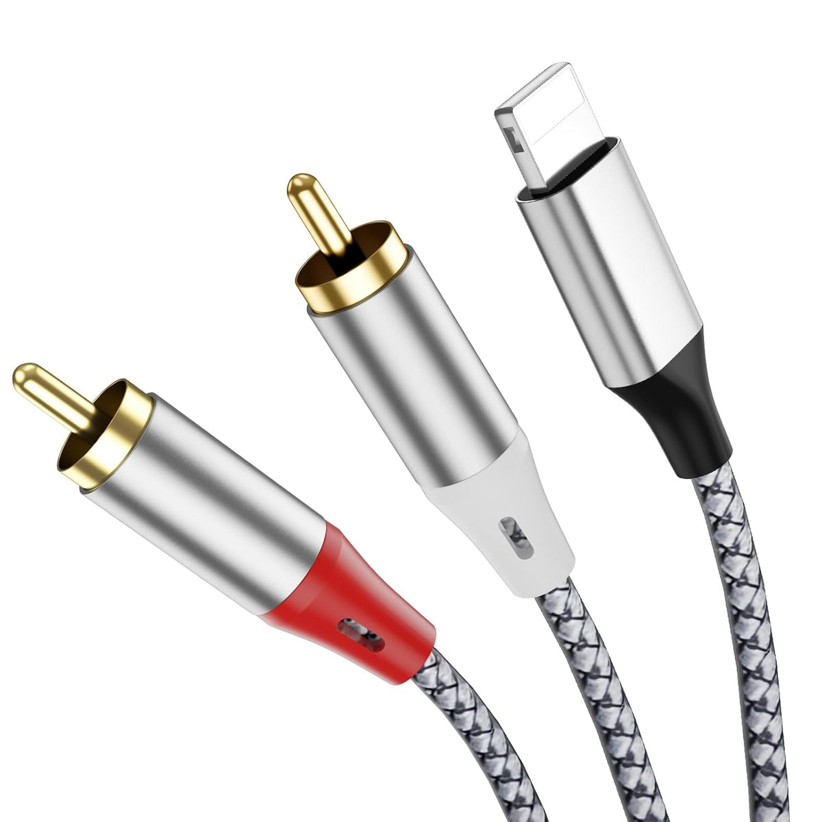 Light-ning to 2 RCA Stereo Adapter Cable - Suitable for TV, Computer, Mobile Phone, MP3 Player, Speaker, etc.