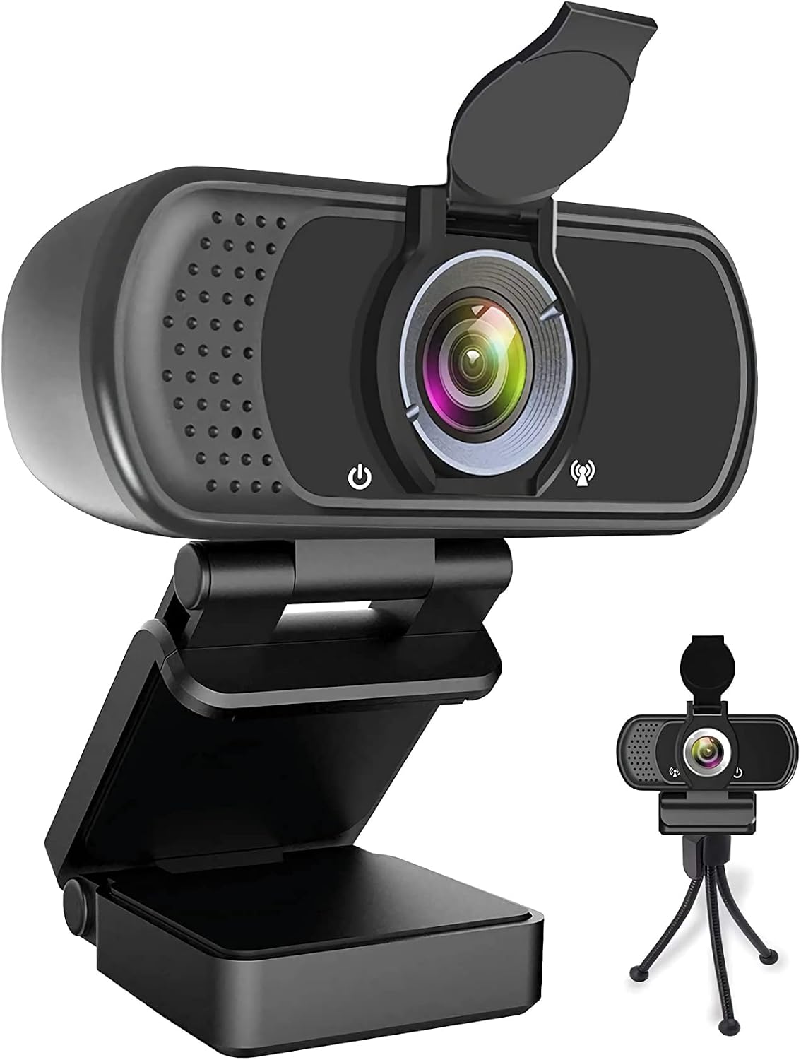HZQDLN 1080P Webcam with Microphone, HD Webcam Web Camera with Tripod Stand, Widescreen USB Computer Camera, Streaming
