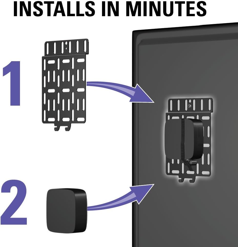 Sanus SASP1-B1 Streaming Media Player Mounting Bracket Hides Most Small Devices Up to 3 lbs. Behind Your TV - Apple TV