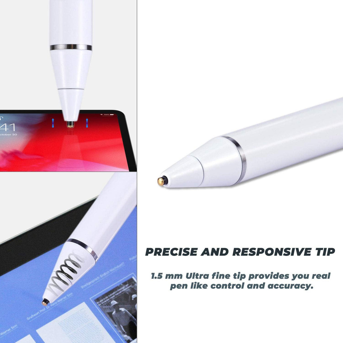 EVACH Digital Pencil - Stylus for Dell 2 in 1 Laptop, 1.5mm Ultra Fine Tip, White