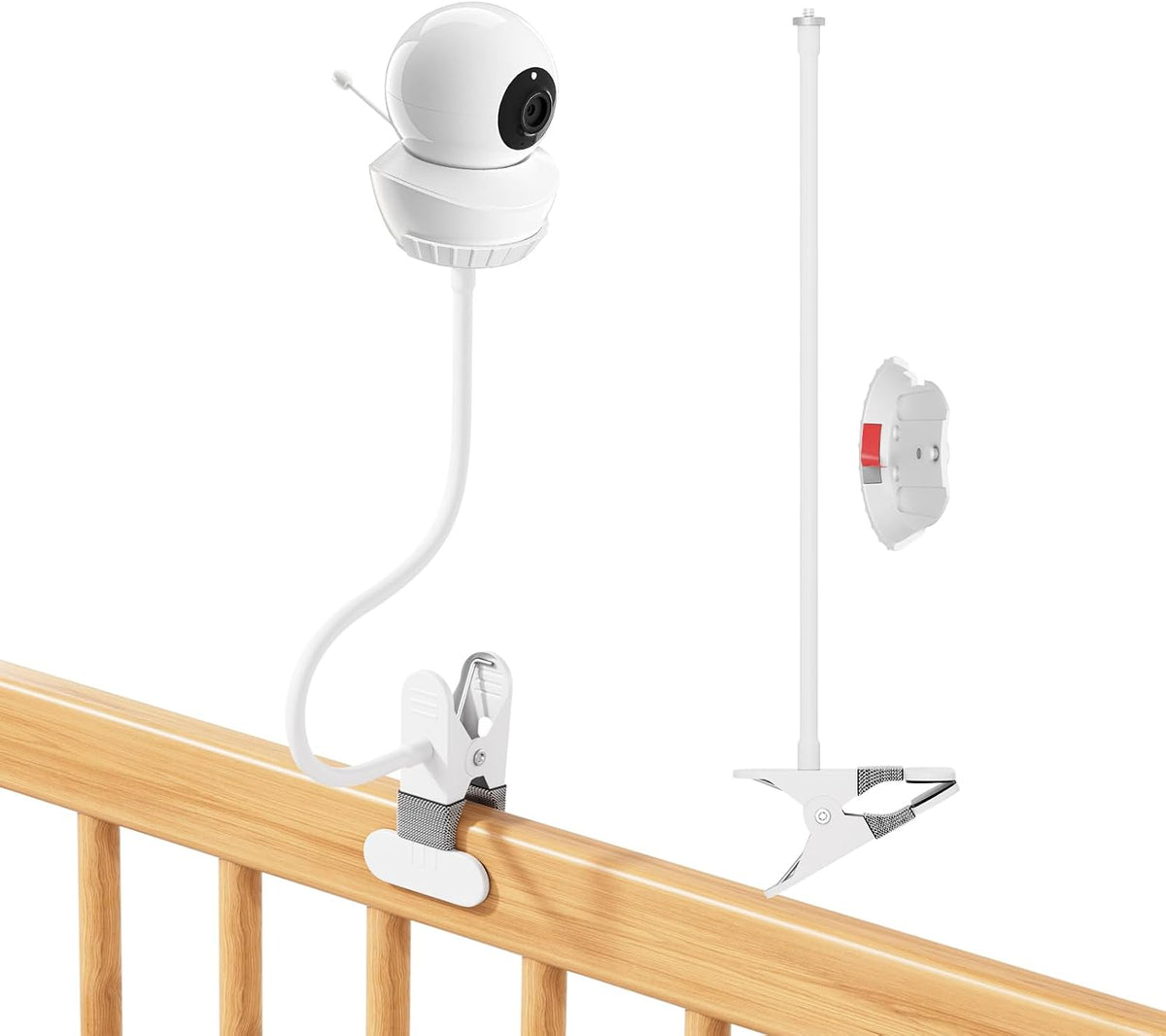honecumi S2/V43 360 Baby Monitor Mount Compatible with Babysense HD Baby Camera, Flexible Gooseneck Crib Clamp Mount