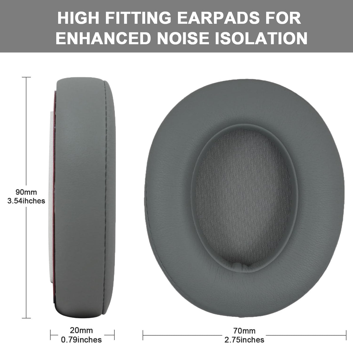 Replacement Ear Pads Cushions Compatible with Beats Studio 3.0/2.0, Headphone Ear Covers with High Density Memory Foam, Soft Leather, Adaptive Beats