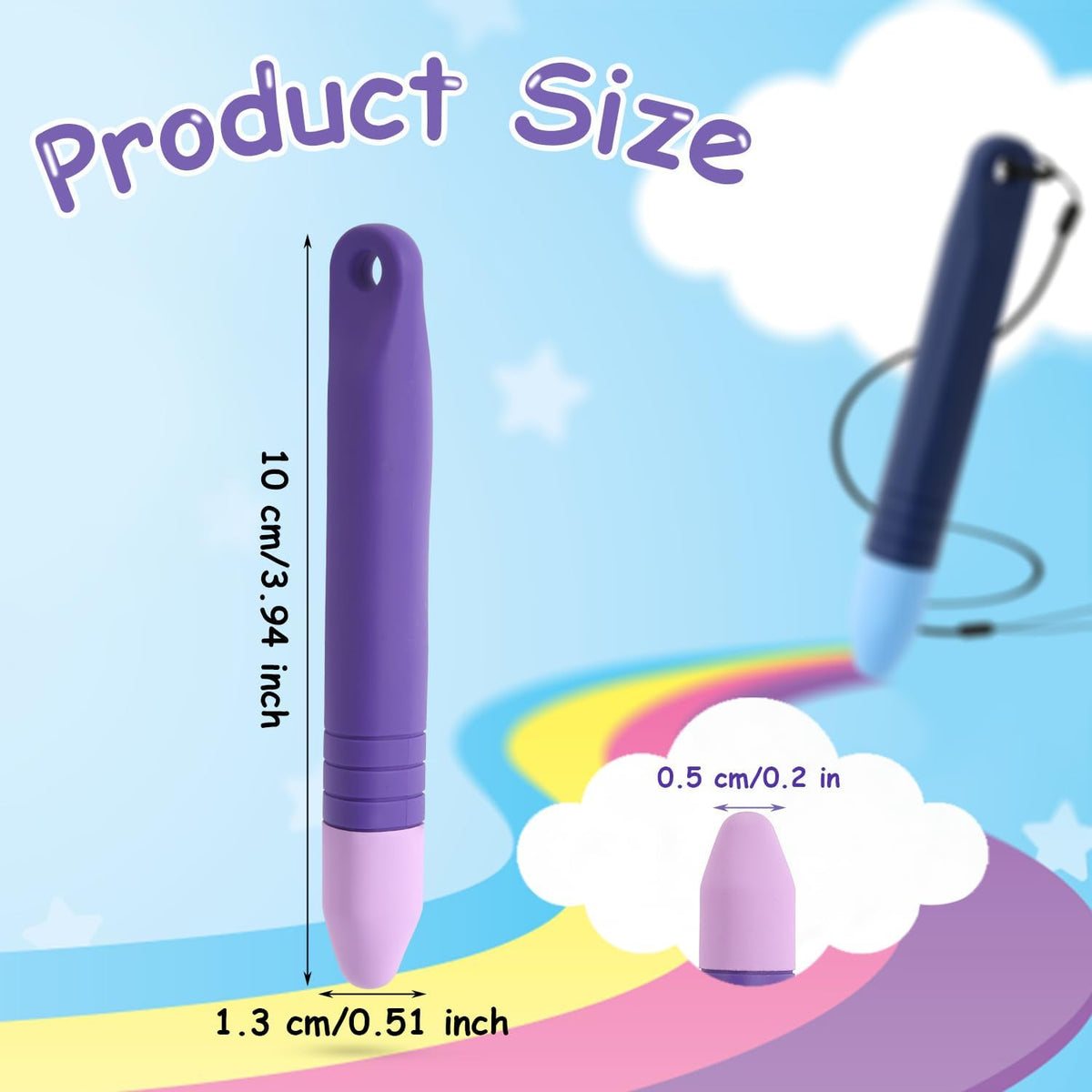 2pcs Kid-Friendly Stylus Pens for Touchscreen, Crayon Stylus Pen & Tethers for Children's Touch Screen Devices