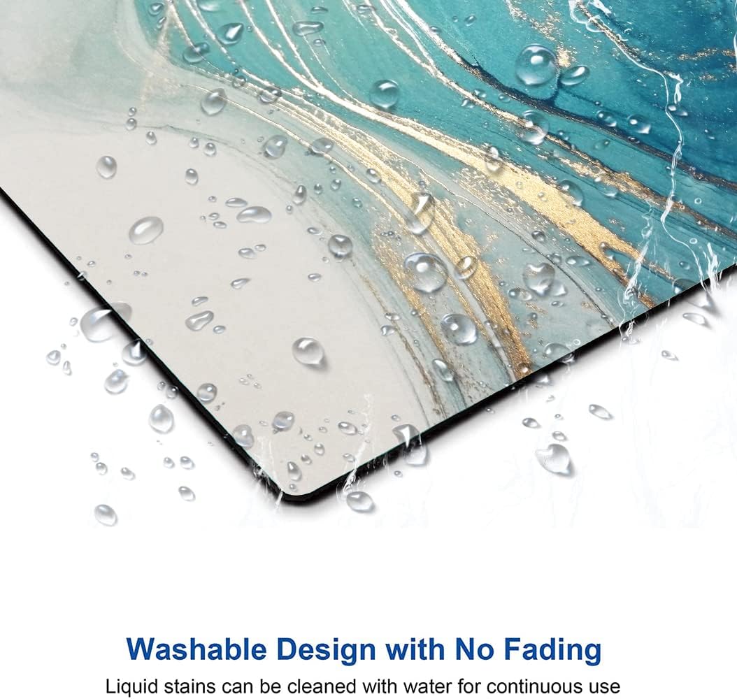 Mouse Pad, Marble Mouse Pad, Square Premium-Textured Mouse Mat Waterproof Non-Slip Rubber Base Computer Mousepads for Office Laptop Desk, Blue Marbling