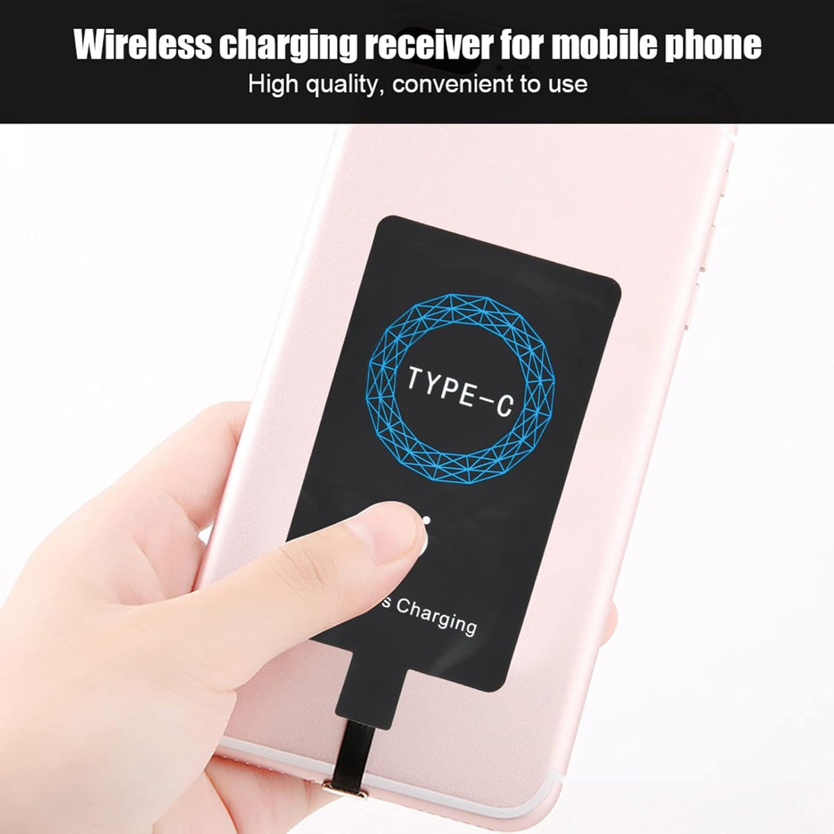 2Pcs Charging Receiver, Type C Charger Receiver Adapter for Galaxy Note 8 Pro/A50/A70/A10s Other Type-C Phones