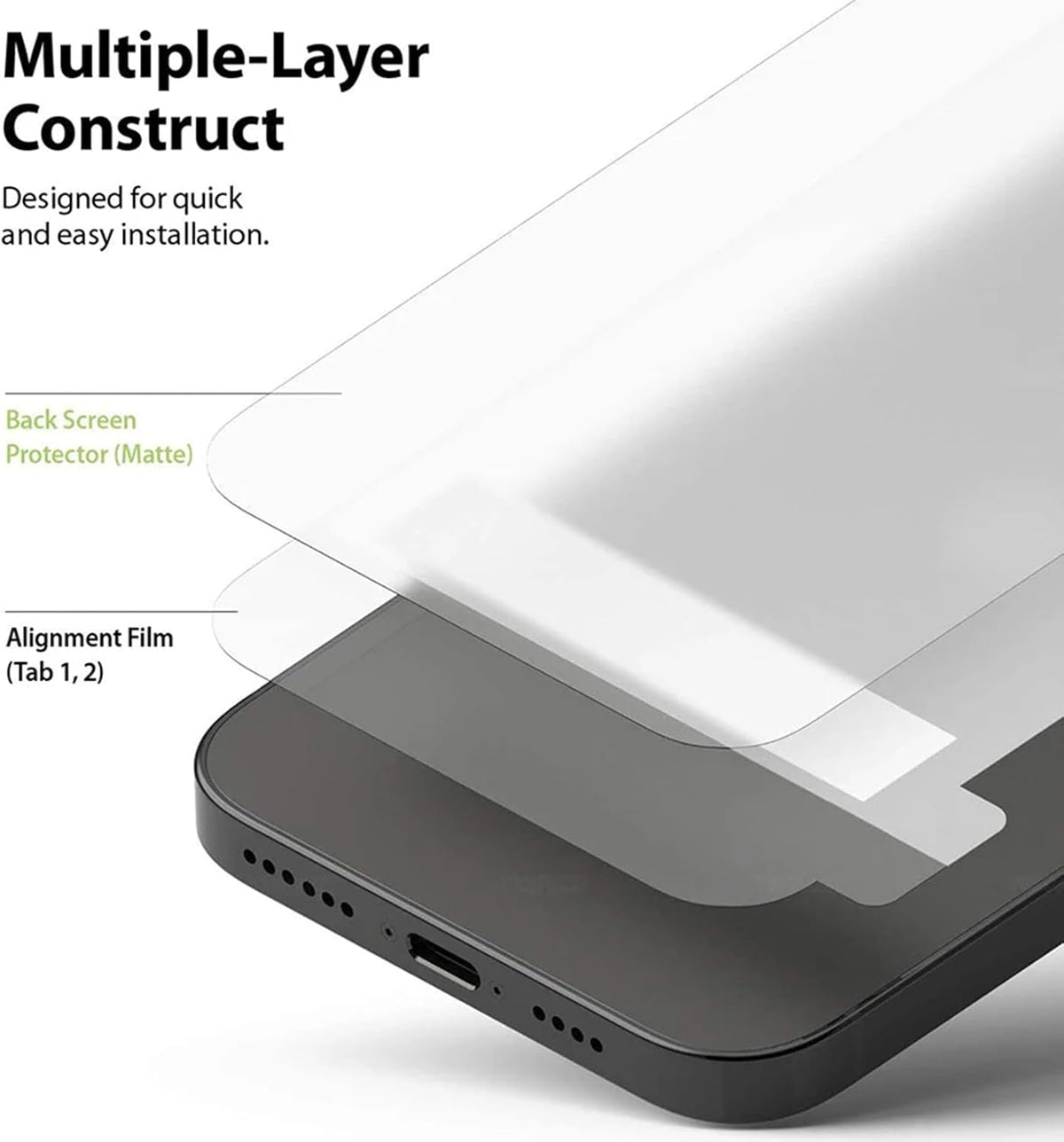 2 Pack Back Screen Protector for iPhone 15 Pro Max, Not Glass Hydrogel Protector Film Ultra-Thin Full Wrapped