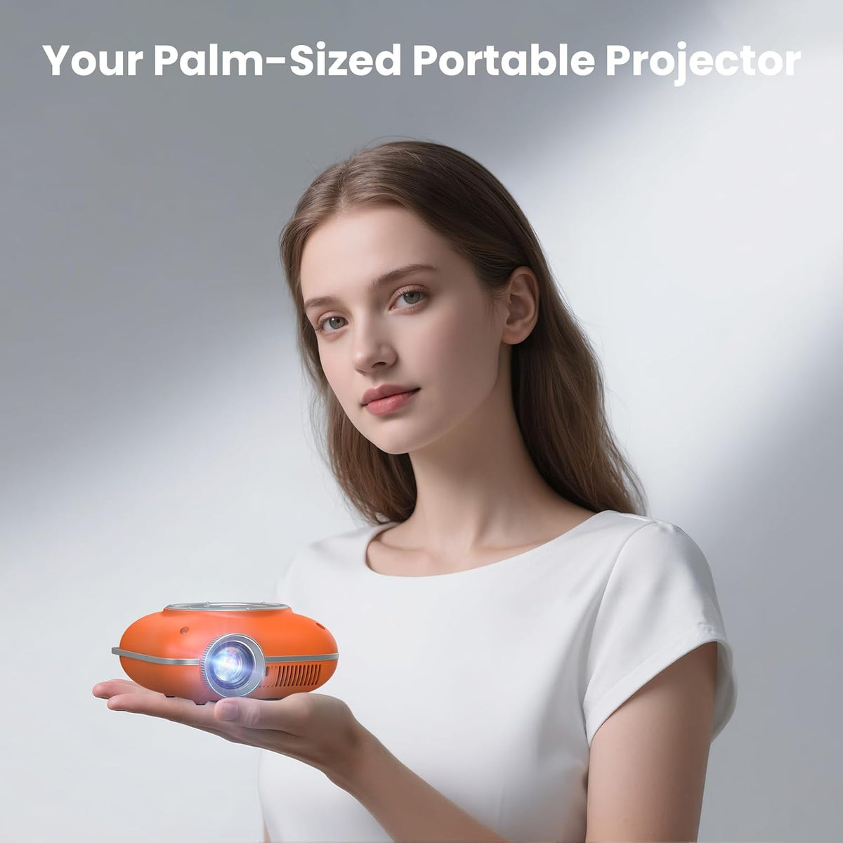HOMPOW 1080P Mini Projector with Two -Way Bluetooth, Portable Projector for Home Theater Use, Support
