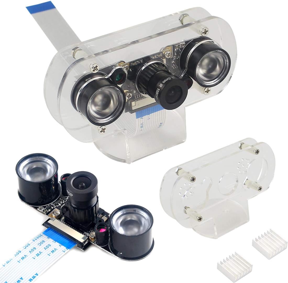 HiLetgo 5MP OV5647 1080p 2 3 Raspberry Pi Camera Adjustable-Focus Webcam Night Vision Camera Module Video