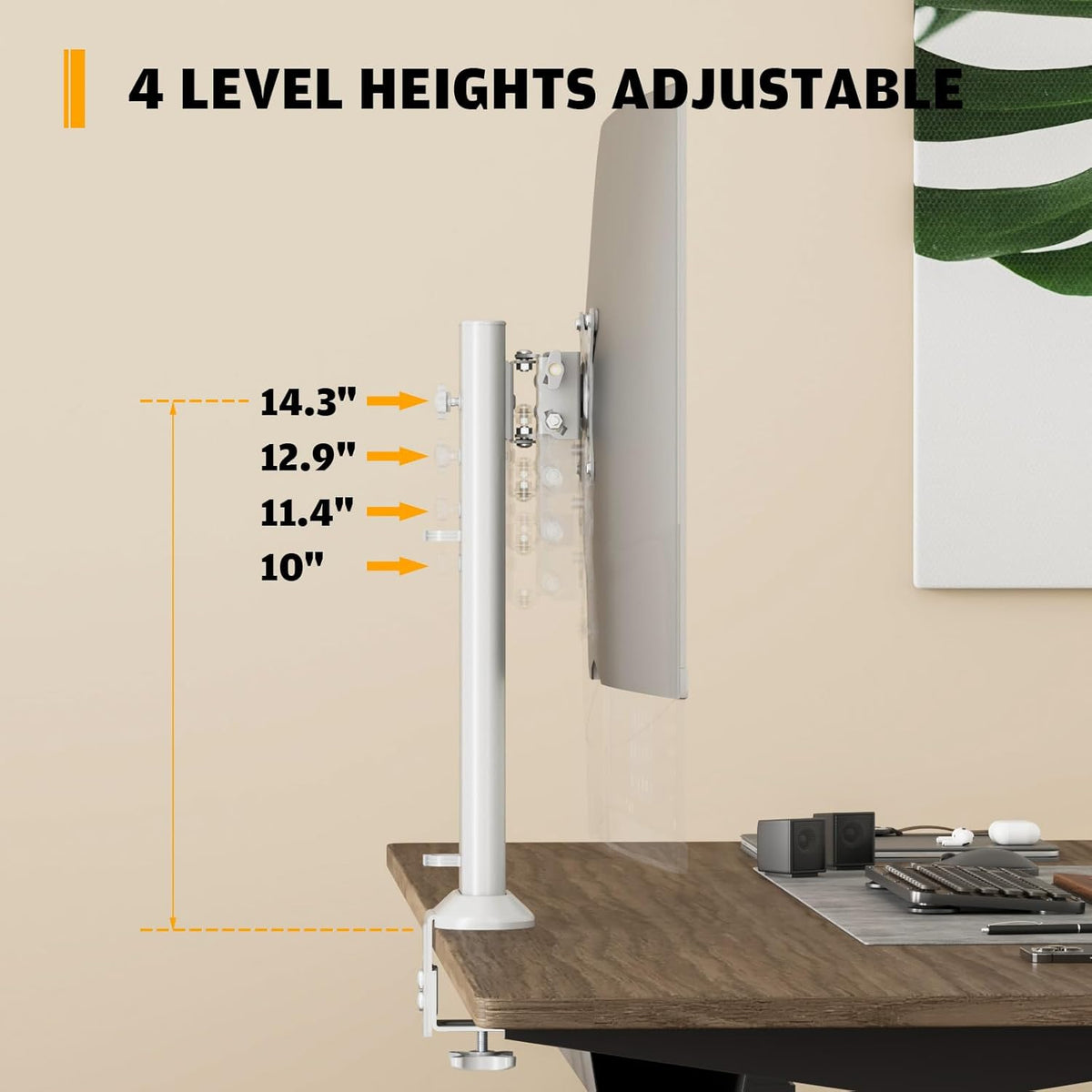 Hemudu 13 inch 32 inch 77lbs, Single Desk Monitor Arm Mount Stand Fit for to Flat Curved Computer Screen with Swivel