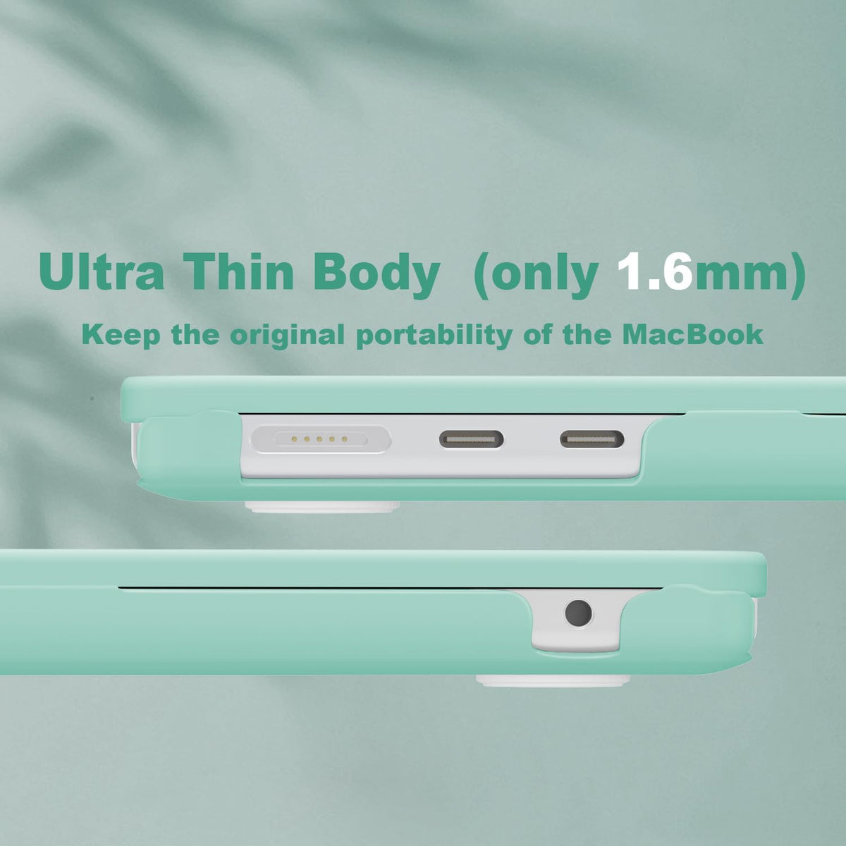 CISSOOK Compatible with MacBook Air 13.6 Inch 2025 2024 2022 Model A3240 A3113 A2681, Plastic Hard Shell Case with Keyboard Cover USB Adapter for MacBook Air 13 M4 M3 M2 Chip, Frosted Green
