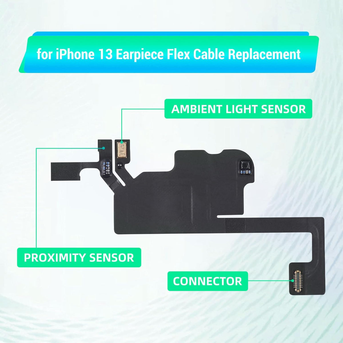 iPhone 13 OEM Ear Speaker Flex Cable Replacement Earpiece Connector Fix Proximity Sensor with Repair Tools Kit