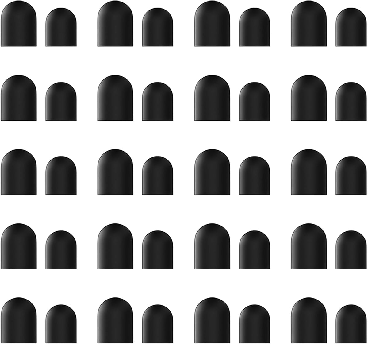 40PCS Replacement Rubber Tibs for Stylus Pen,High Sensitivity and Precisio,Universal Stylus Black Rubber Tips(0.27inch/0.21inch)