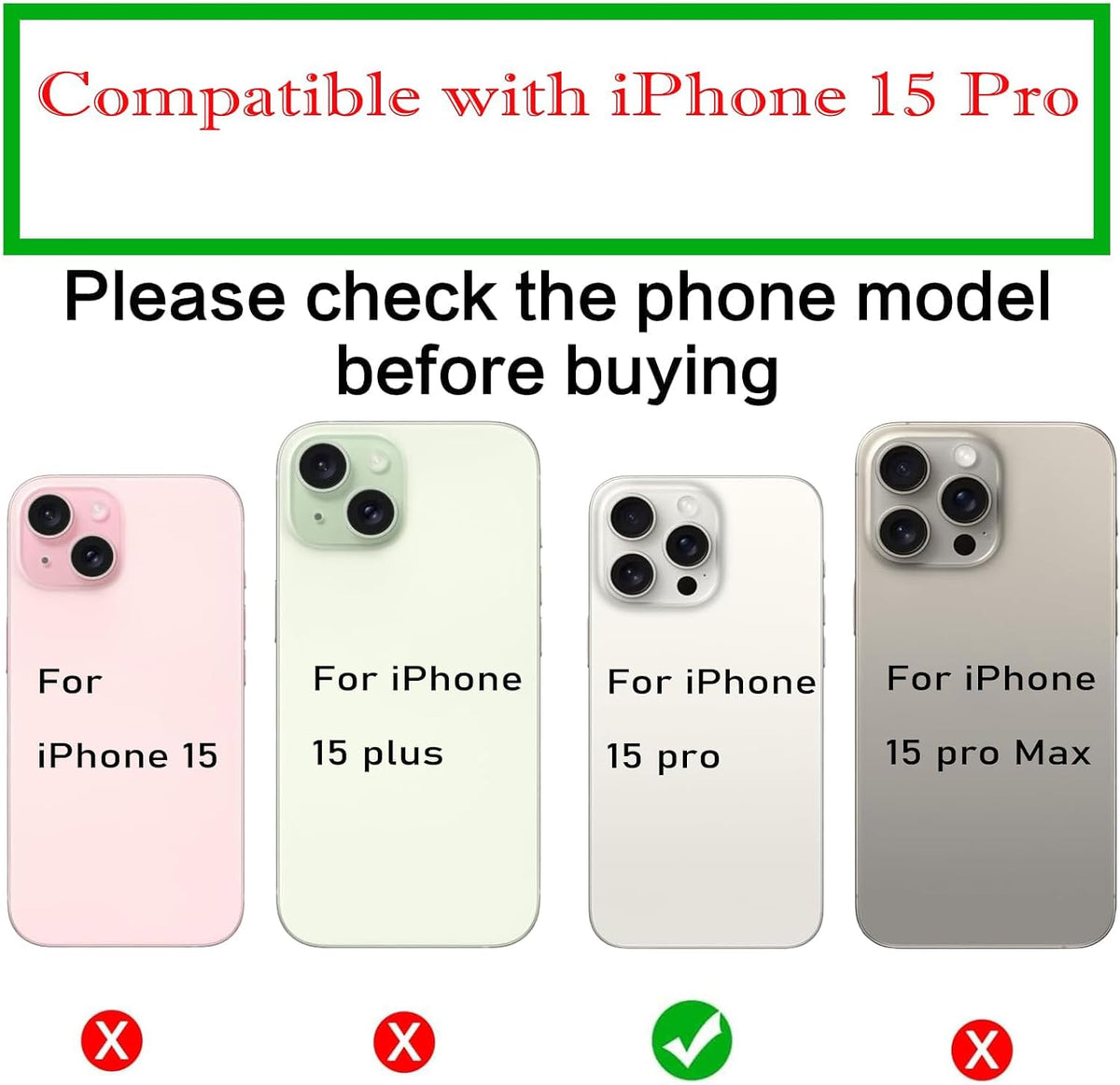 3pcs/Set Back Camera Lens Glass Replacement for iPhone 15 Pro, 6.1inch with Pre-Installed Adhesive + Repair Tool Kit