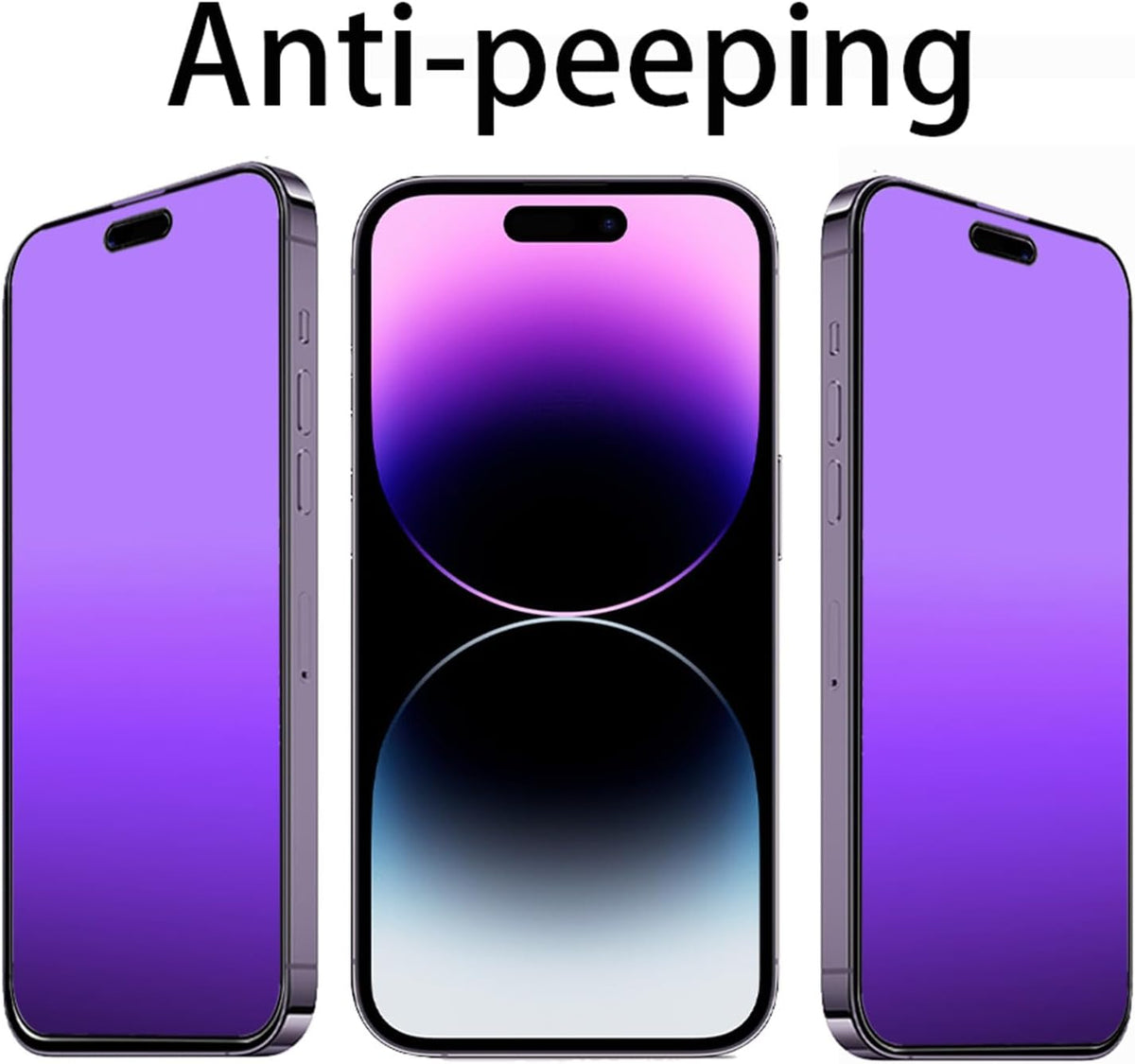 2 PCS Anti-Spy Tempered Glass for iPhone 14 Pro Max - Matte Anti-Glare, Full Coverage, 6.7" Anti-Scratch Protector.