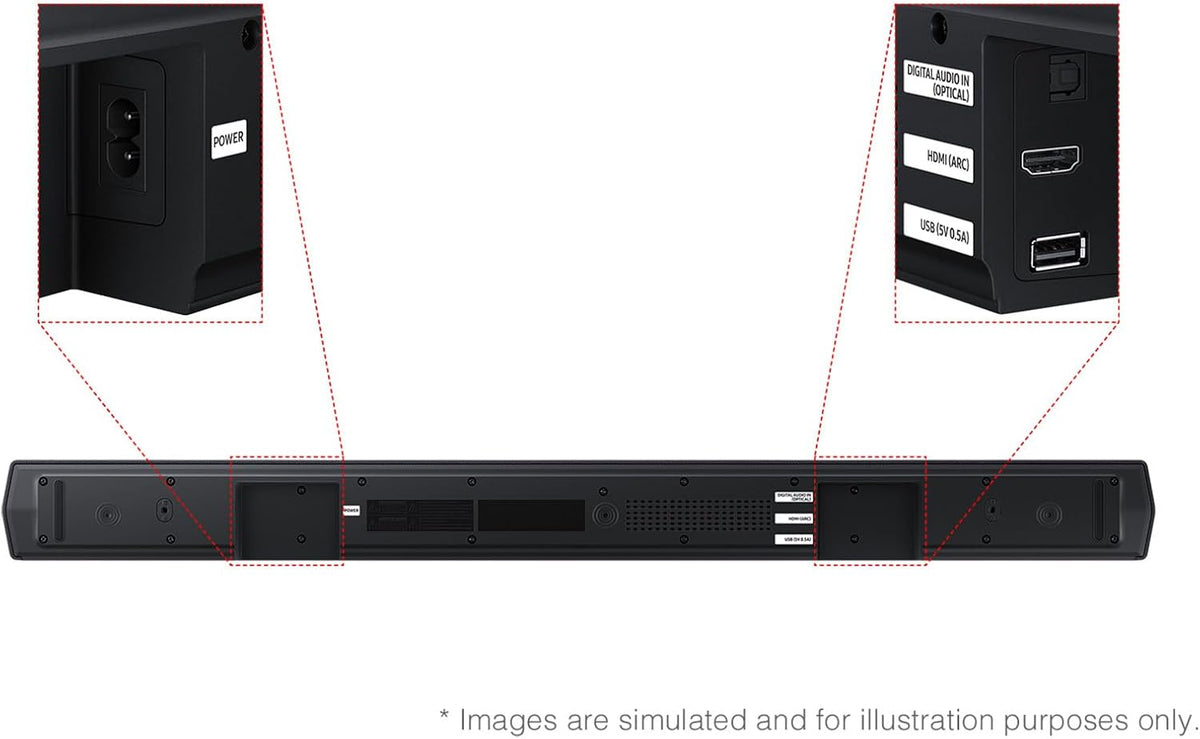 Samsung B-Series Soundbar HW-B550F 2.1 ch DTS Virtual:X Soundbar with Subwoofer (2025 Model) Voice Enhance Mode, Bass Boost, Adaptive Sound