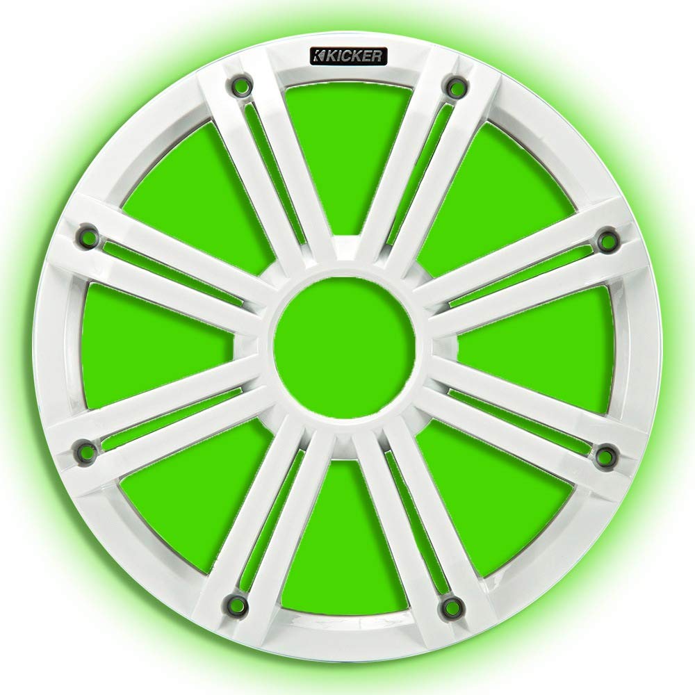 KICKER KMG10 10-Inch (25cm) Grille for KM10 and KMF10 Subwoofer, LED, White
