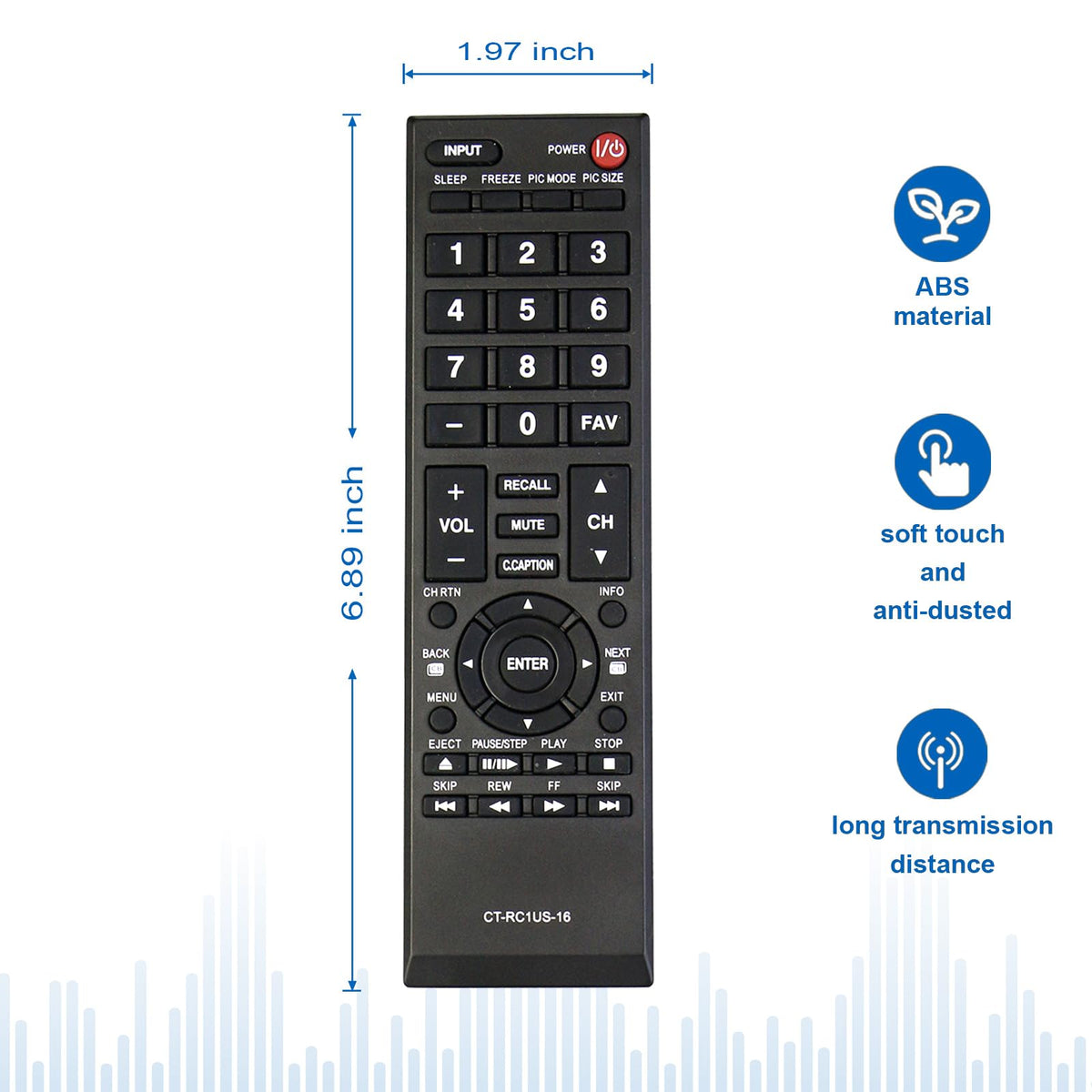 Beyution CT-RC1US-16 Replacement Remote Control Fit for Toshiba TV 43L310U 43L420U 49L310U 49L420U 55L310U 65L350U 19AV600U 19AV600UZ 19C100 19C100U