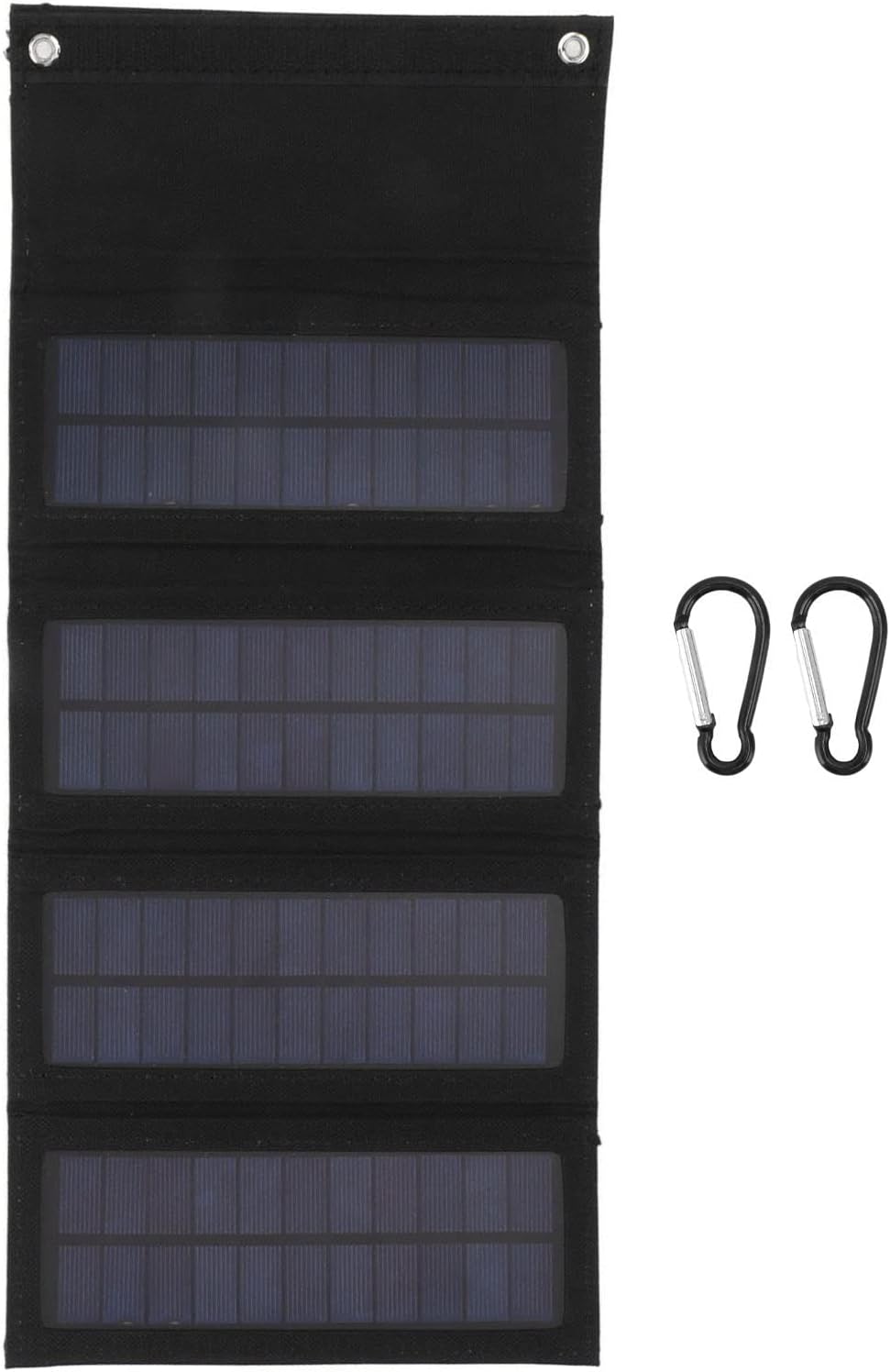 40W 4 Fold Solar Panel Charging Bag, Folding Bag for Outdoor Camping, Hiking, Emergency Charging (Black)