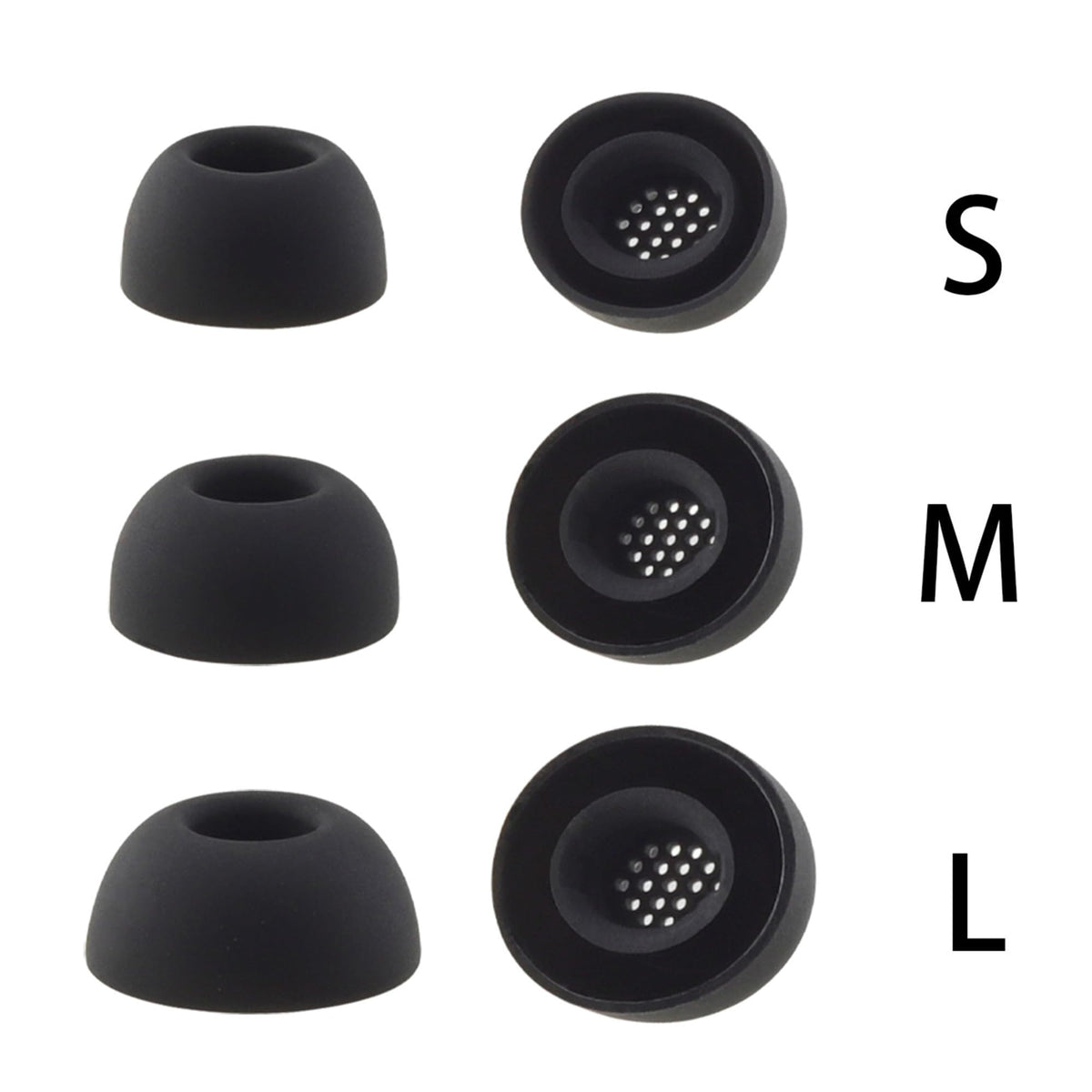 NANLANFAN Replacement Silicone Ear Tips for JBL Tour Pro 3 Wireless Earbuds, 3 Pairs (Black, S/M/L)