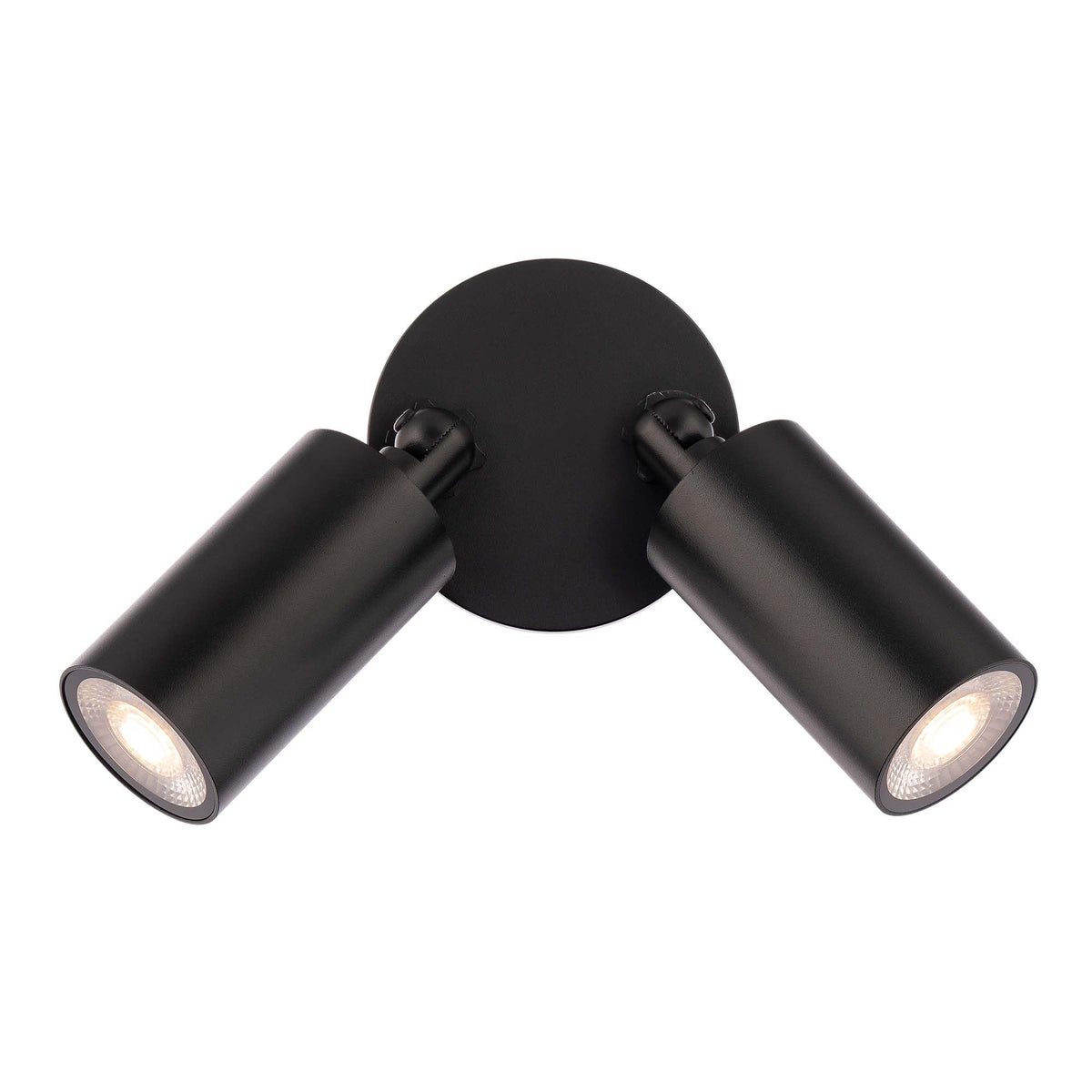 Cylinder LED Double Adjustable Indoor or Outdoor Wall Light 3000K in Black