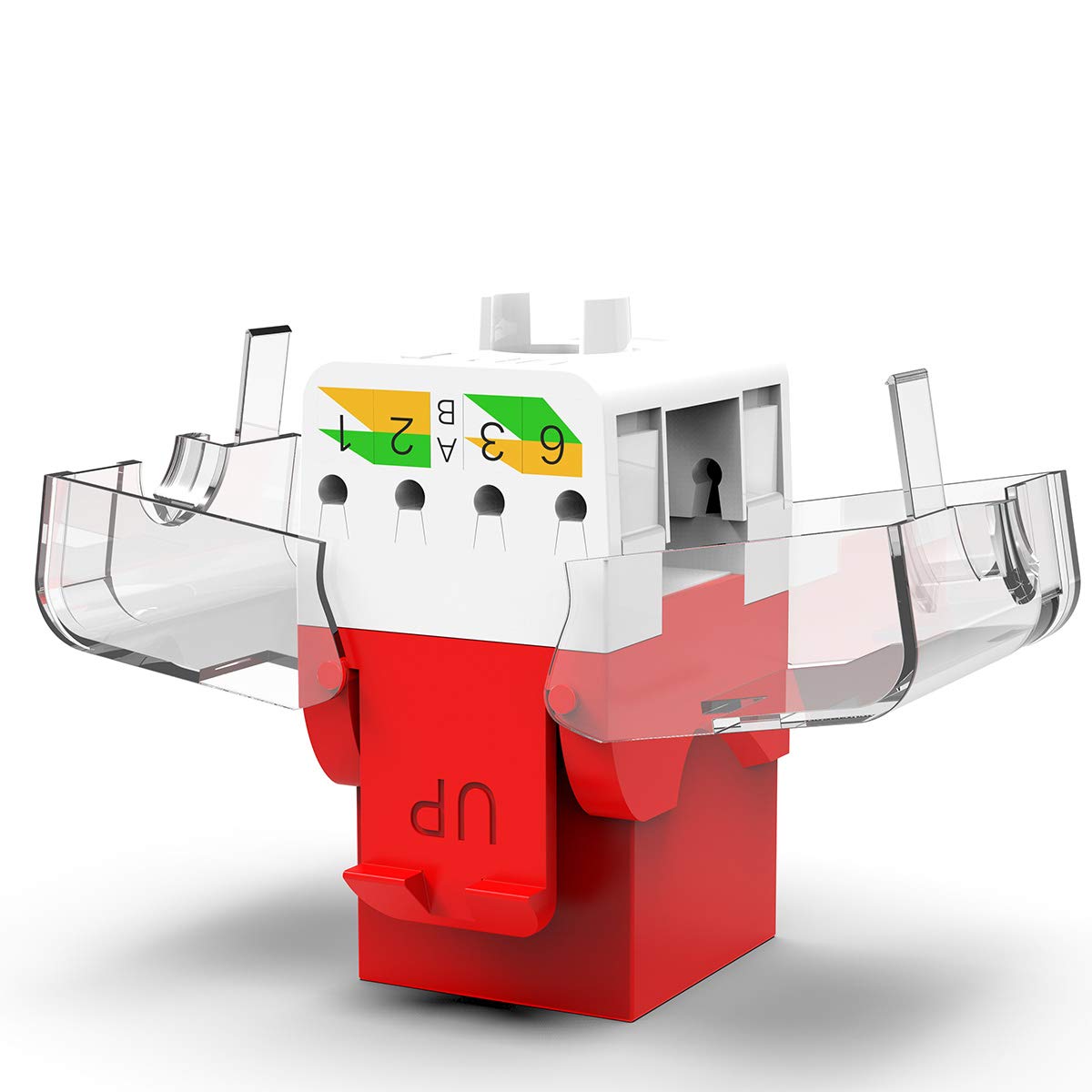AMPCOM CAT6 Keystone Jack Tool-Less RJ45 UTP, No Punch-Down Tool Required Module Coupler -10-Pack Red