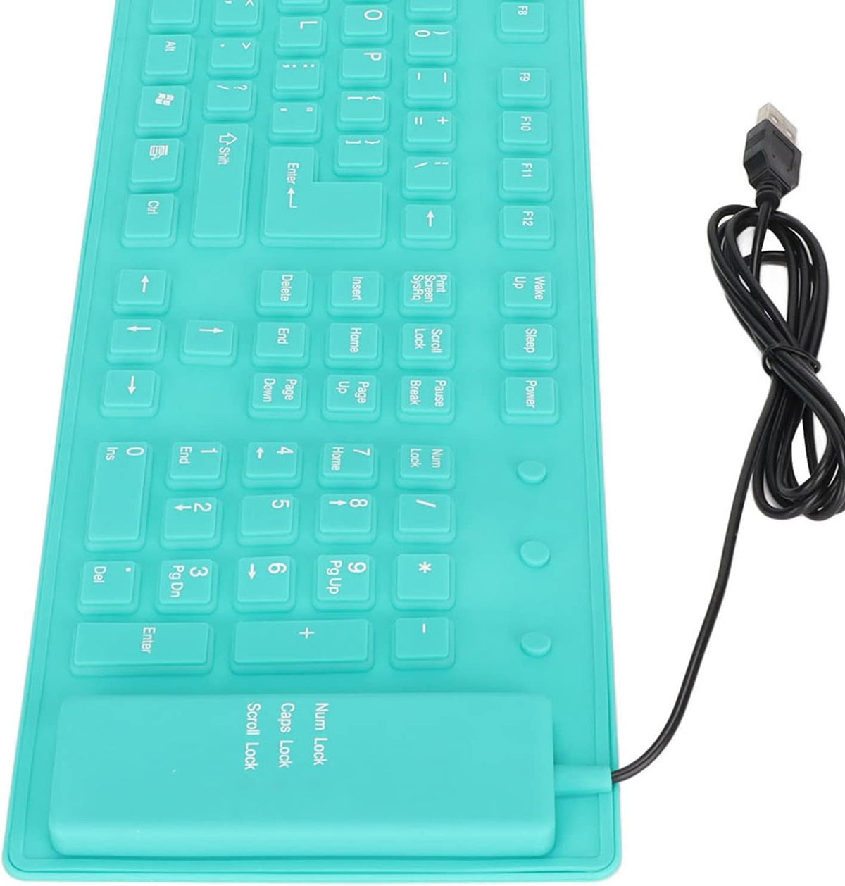 Foldable Silicone Keyboard, 108 Keys Waterproof Rollup USB Wired Keyboard for PC/Laptop/Notebook (Green)