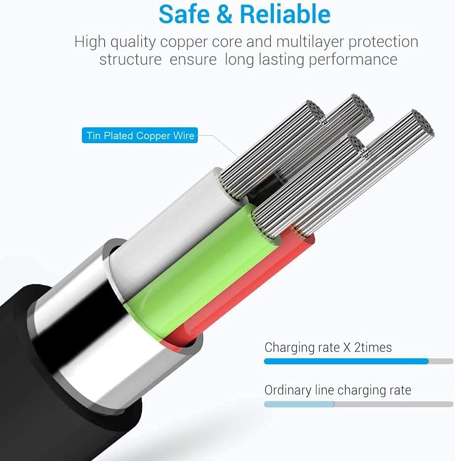 Lightning Cable MFi Certified - iPhone Charger 3Pack 3FT Lightning to USB A Charging Cord Compatible with iPhone 14 13