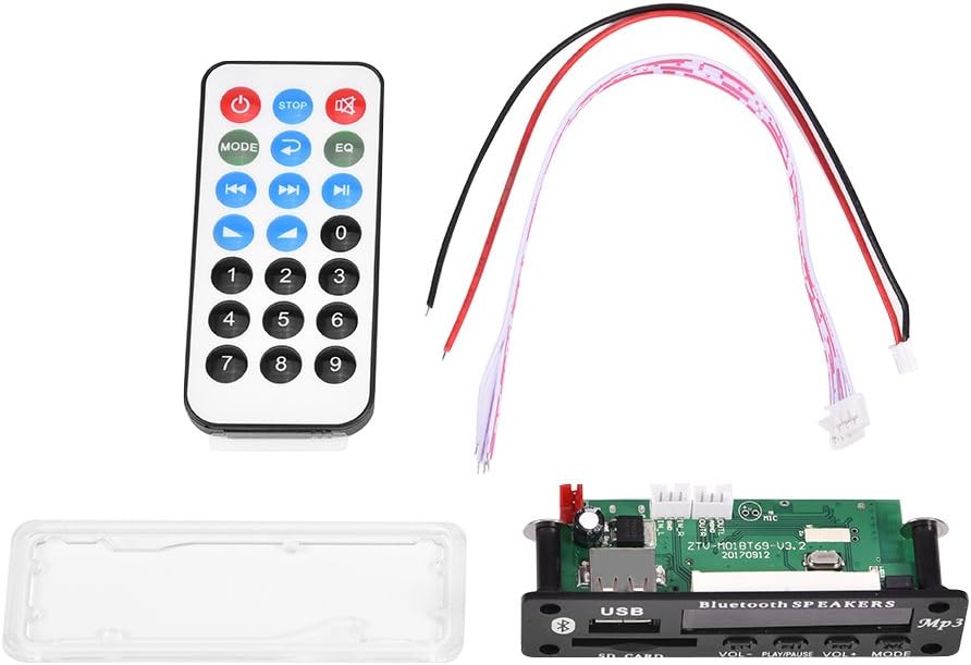 MP3 WMA Decoder Board, Audio Wireless Bluetooth 4.2 Module, 12V, USB/SD Card/Bluetooth/FM Switching Support