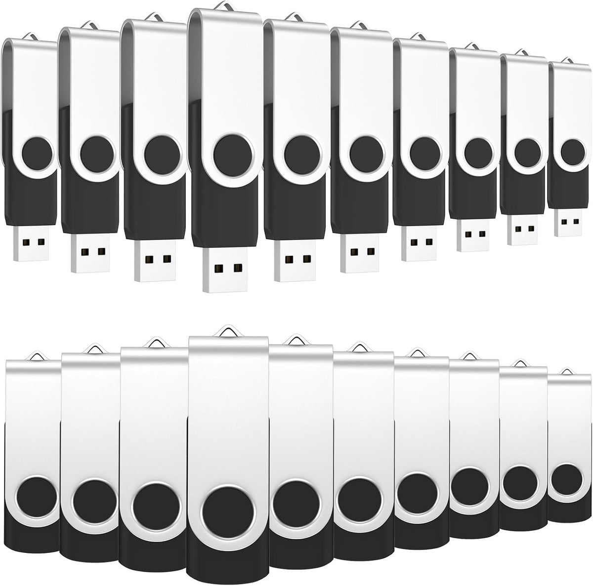 ABLAZE 8GB USB Flash Drive 100 Pack, USB 2.0 Thumb Drives Bulk Memory Sticks Pendrives 100PCS (Black)