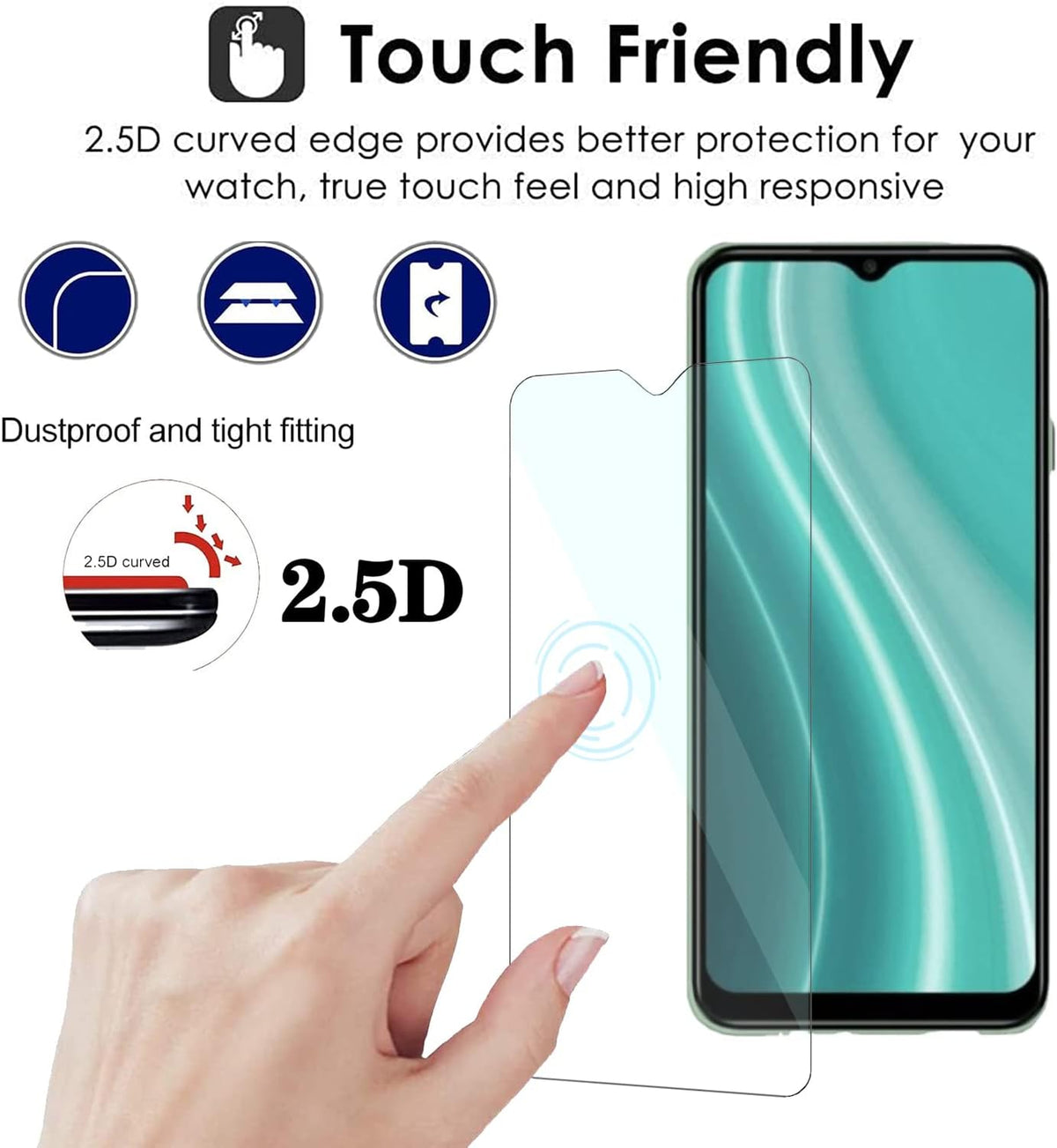 [4-Pack] Sky Devices Elite B63 Tempered Glass Screen Protector, 9H HD Clear, Anti-Fingerprint, Case Friendly, No Bubble