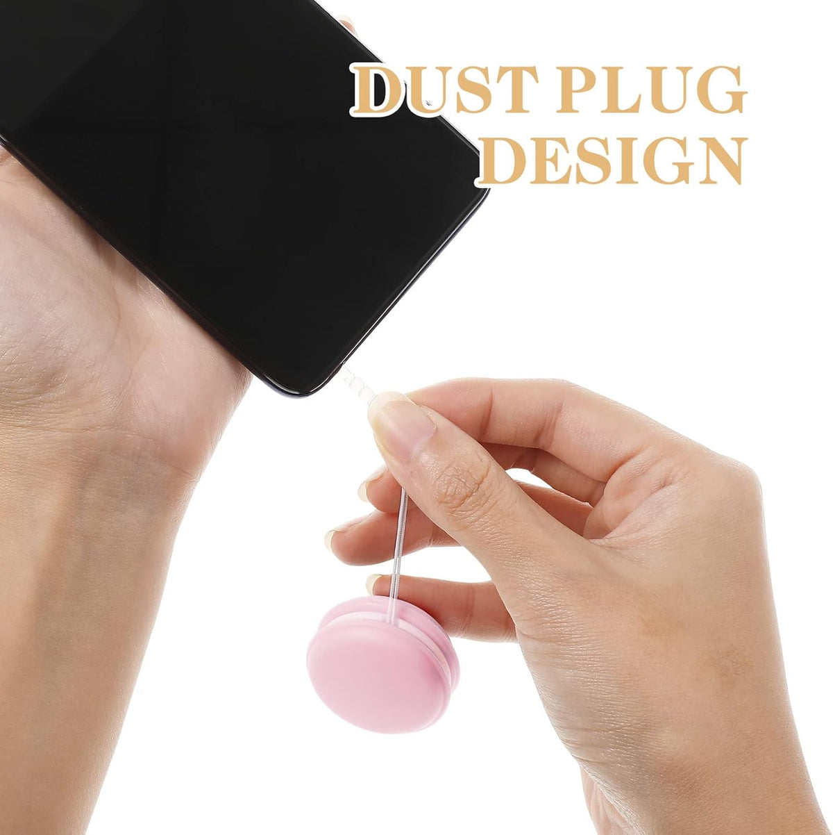 NUOBESTY 12 Pcs Macaron Phone Screen Cleaner Wipes, Decorative Pendant Lanyards, Random Color