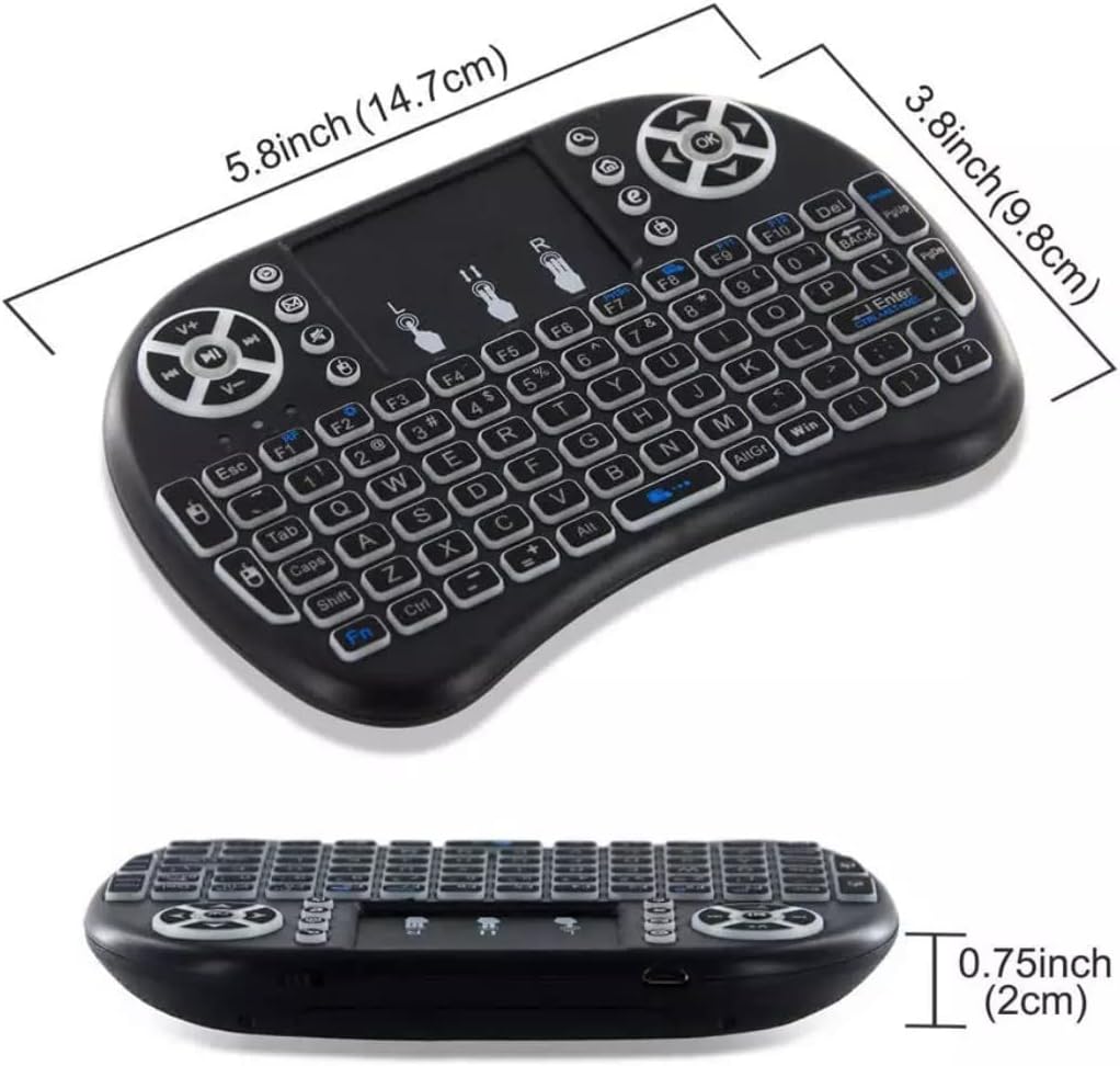 Dreamlink 3 Colour Backlit Mini Wireless Keyboard and Mouse, 2.4GHz Wireless Touchpad Rechargeable Combos for PC, Pad,