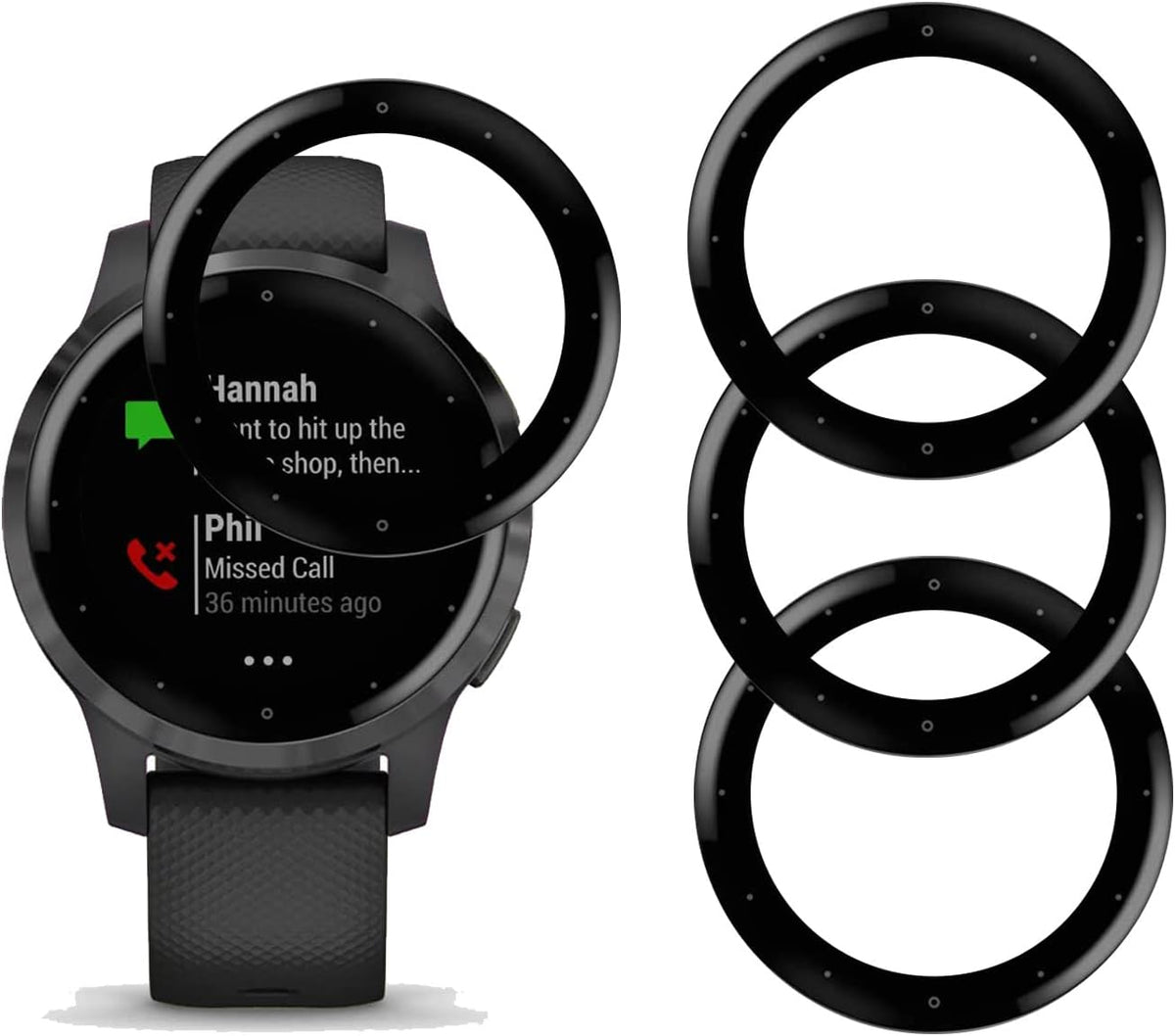 [4 Pack] Screen Protector for Garmin Vivoactive 4s Smartwatch, HD Clear, Anti Scratch, Anti Fingerprint