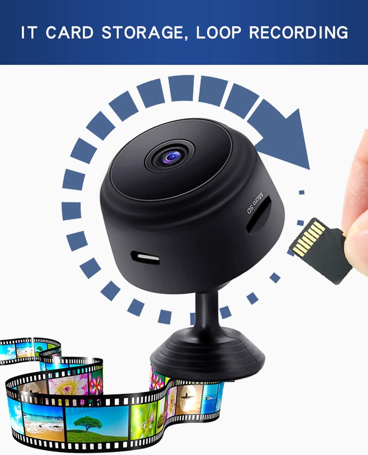 senri Mini Security Camera, 1080P HD WiFi Home Indoor/Outdoor Camera for Baby/Pet/Nanny, Remote Viewing