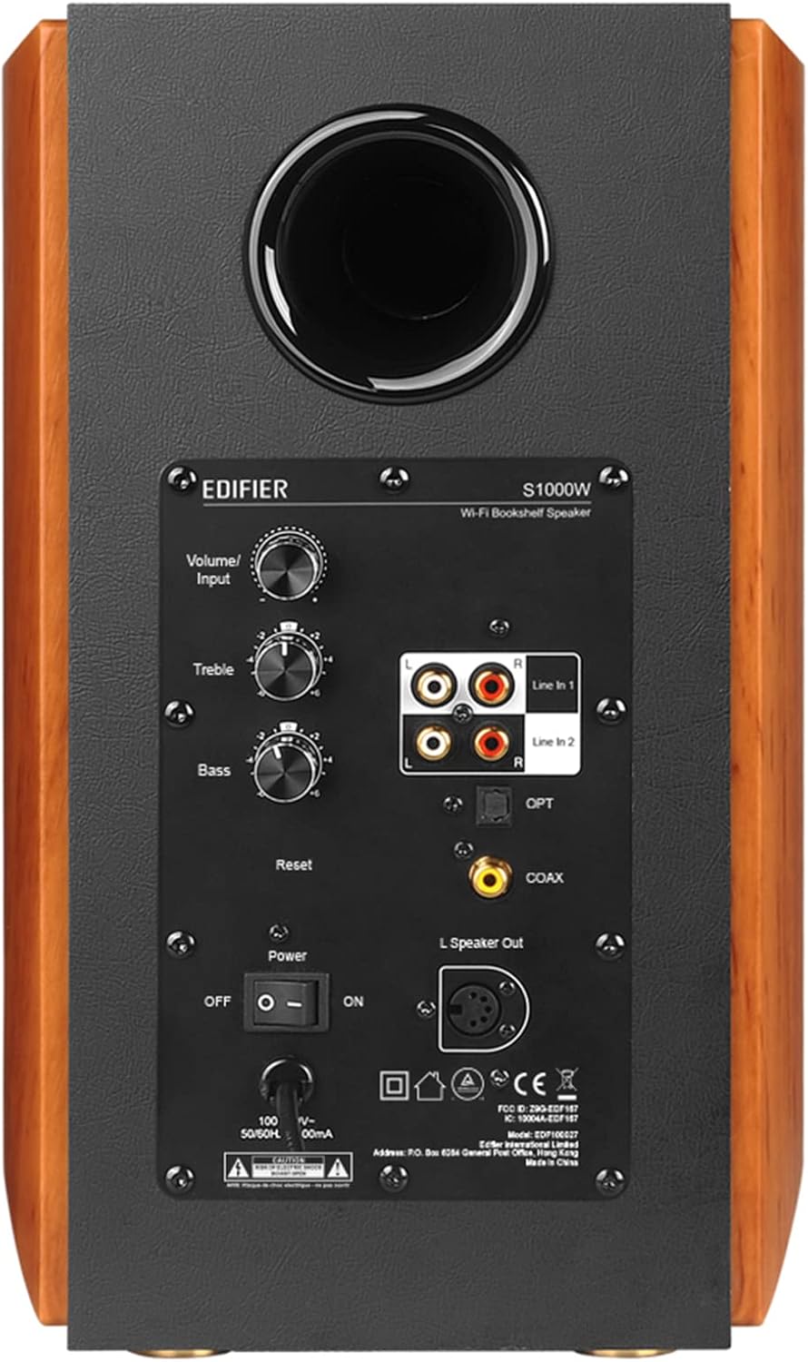 Edifier S1000W WiFi Audiophile Active Bookshelf 2.0 Speakers, 120W RMS Wireless HiFi Bluetooth Sound System Works with Alexa, Optical/RCA x 2 Coaxial, Supports AirPlay 2, Spotify Tidal Connect- Pair