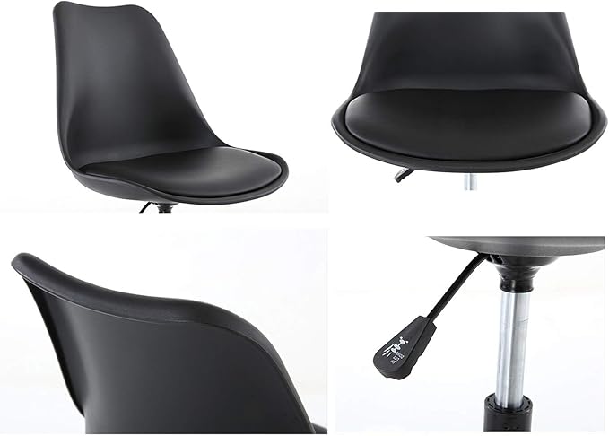 Mlaea Apartment Dining Chair Classroom Dormitory Hotel Chair with Rolling Wheels Backrest Computer Racing Gaming Chair 48 * 43 * 86-96CM(Color:#5)