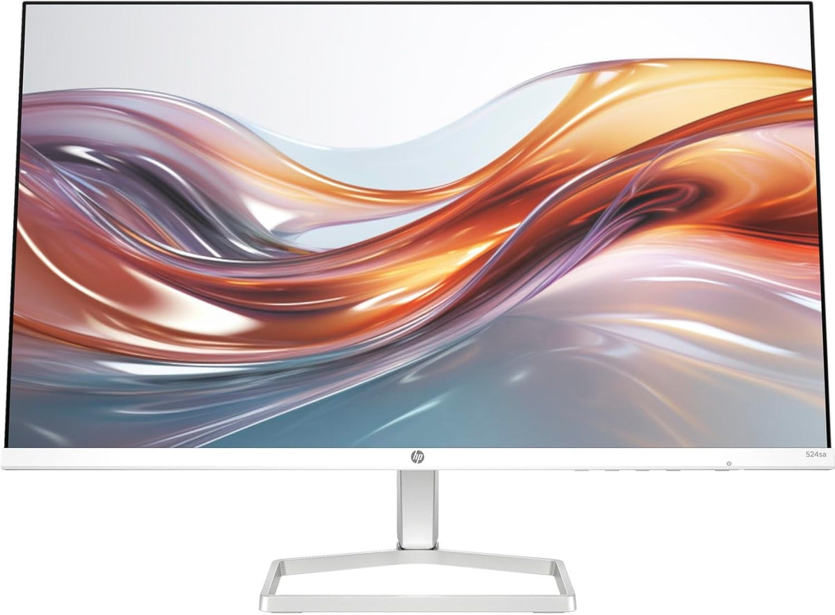HP Series 5 524sa Monitor with Speakers (Replaces M24fwa) 24" 100Hz IPS FHD 99% sRGB 300 Nits Display, Adjustable Tilt, Flicker-Free, Anti-Glare, White/Silver w/DKZ USB Port Expander (2 Pack)