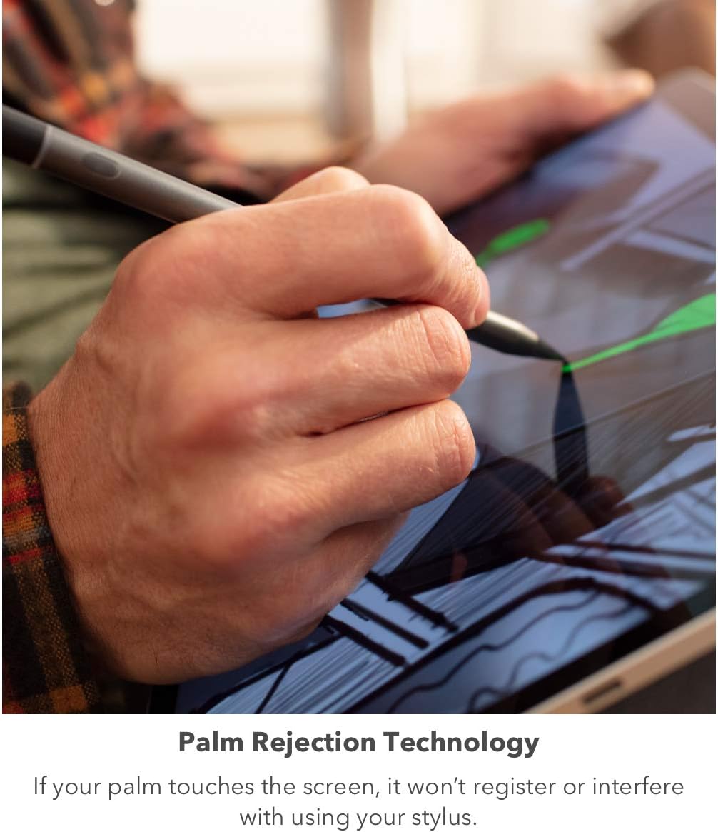 ZAGG Pro Stylus with Active & Capacitive Tips, Palm Rejection, Tilt Recognition, Instant Bluetooth Pairing, Compatible with iPad Pro 11/12.9 (3,4, & 5 Gen)/Air 10.9/iPad 10.2/9.7/Mini 5